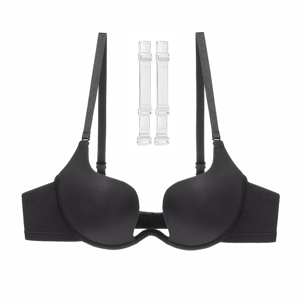 Push-up bra with a deep plunge neckline