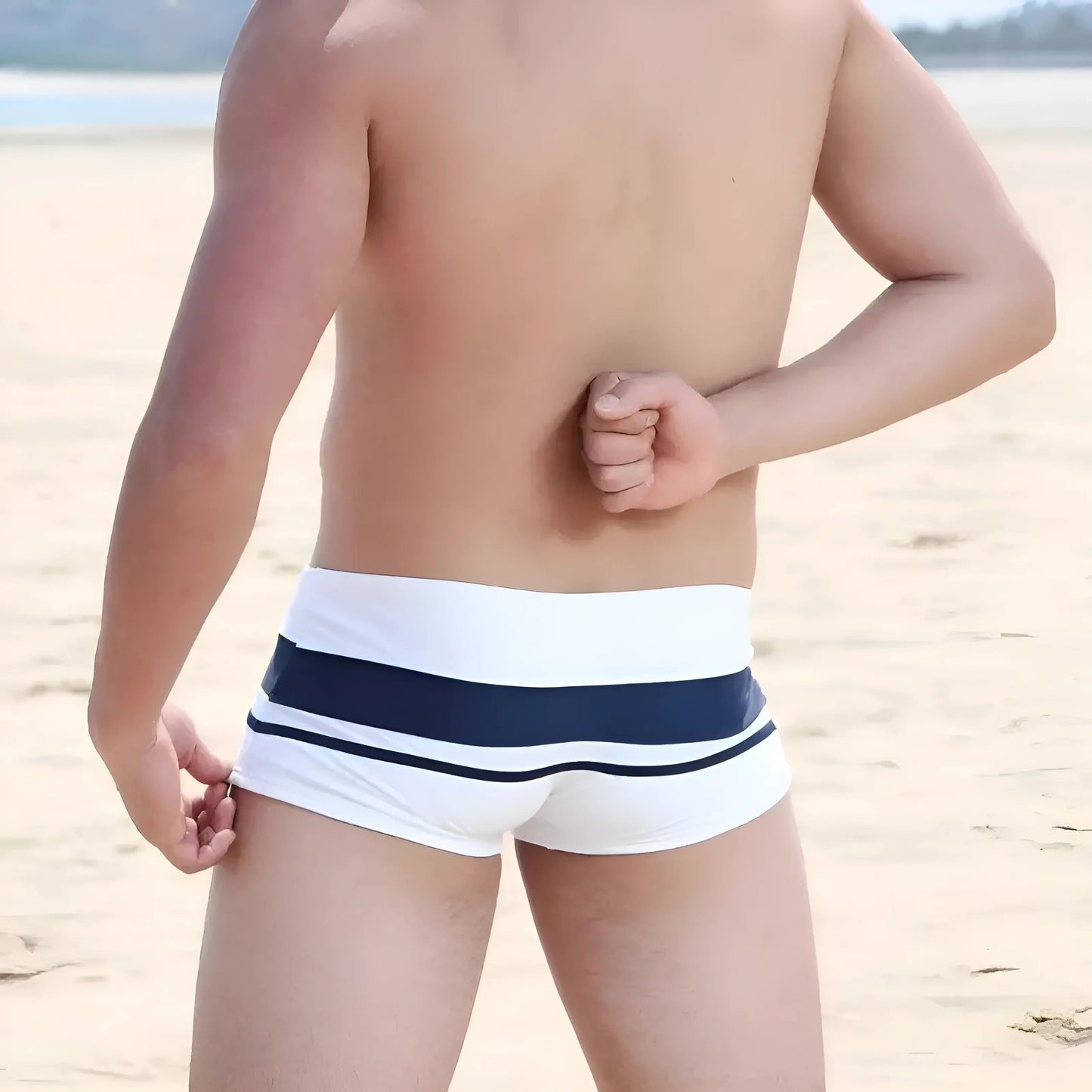 Men's Boxer Swim Shorts in Nautical Pattern