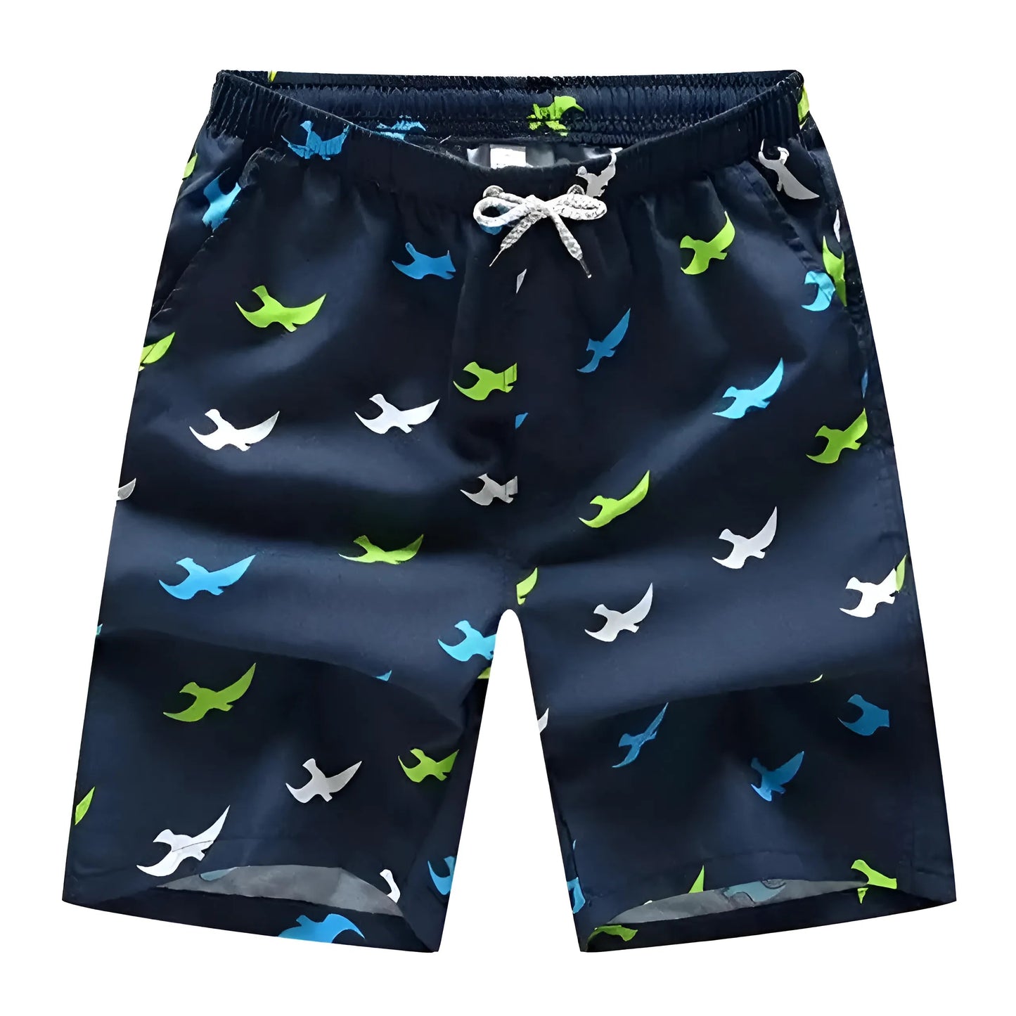 Men's Long Swim Shorts with Colourful Print