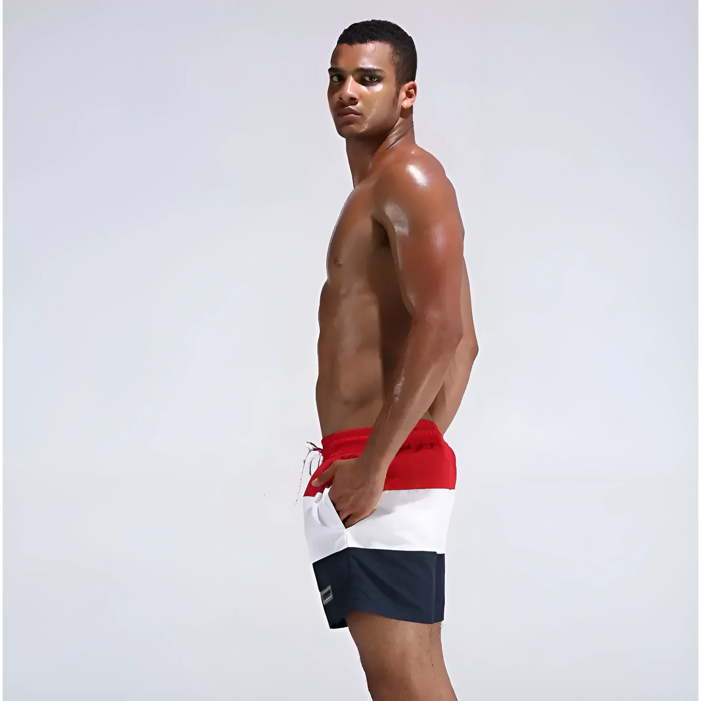 Men's Swim Shorts in Wide Stripes
