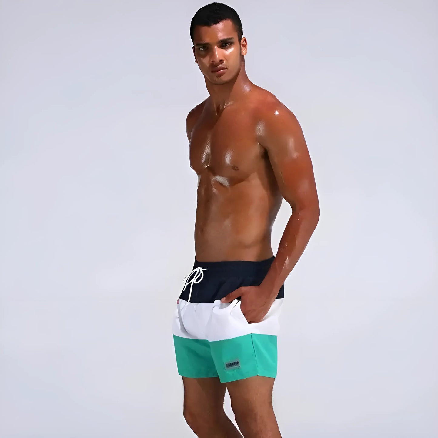 Men's Swim Shorts in Wide Stripes