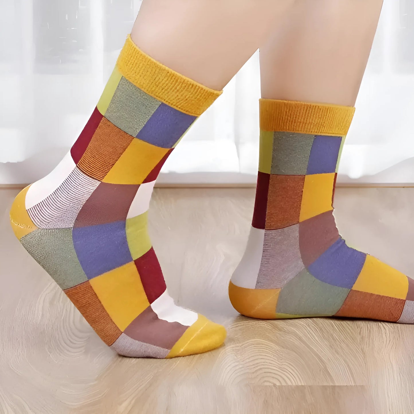 Multicoloured 5 Pack of Men's Colourful Patterned Socks