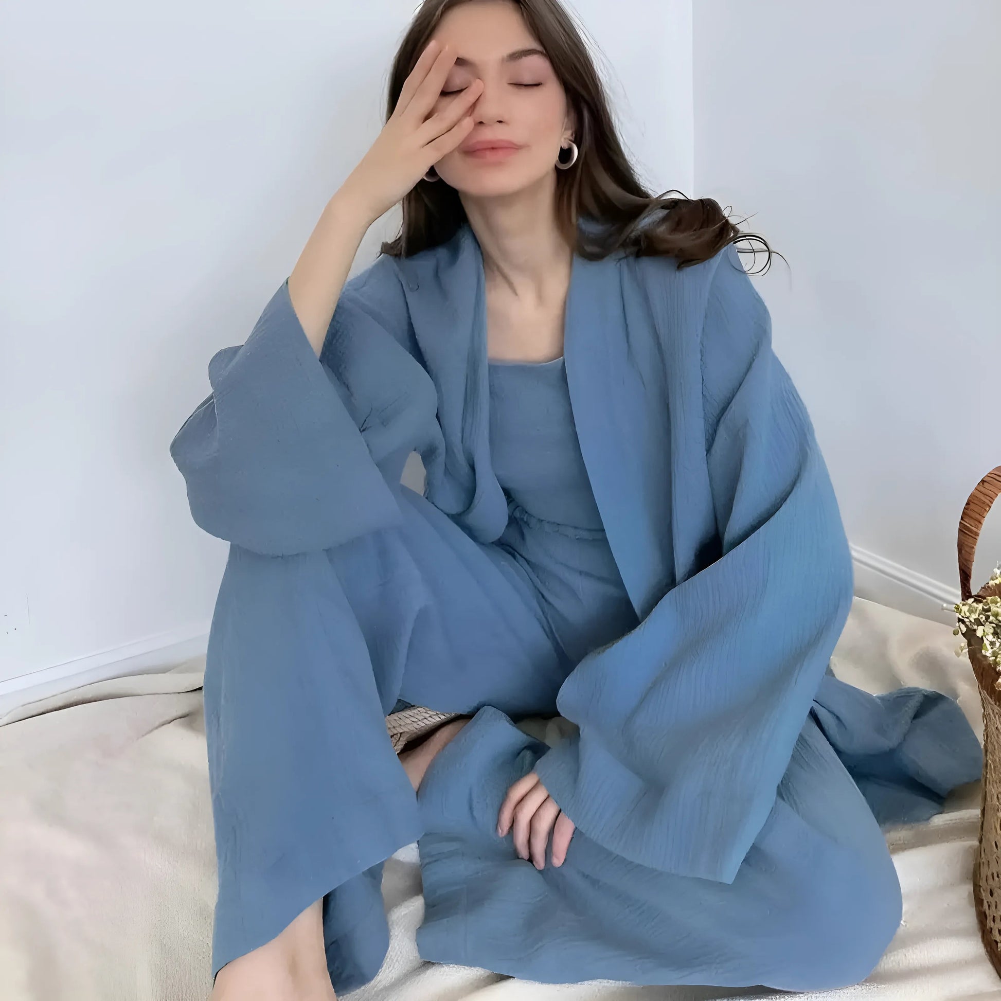 Muslin Pyjama with Tie Detail