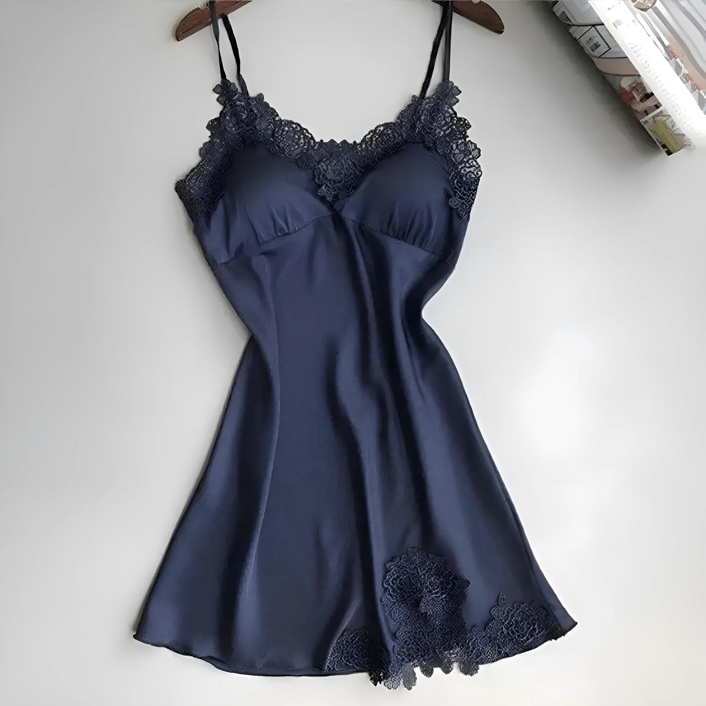 Navy Delicate Lace Nightdress