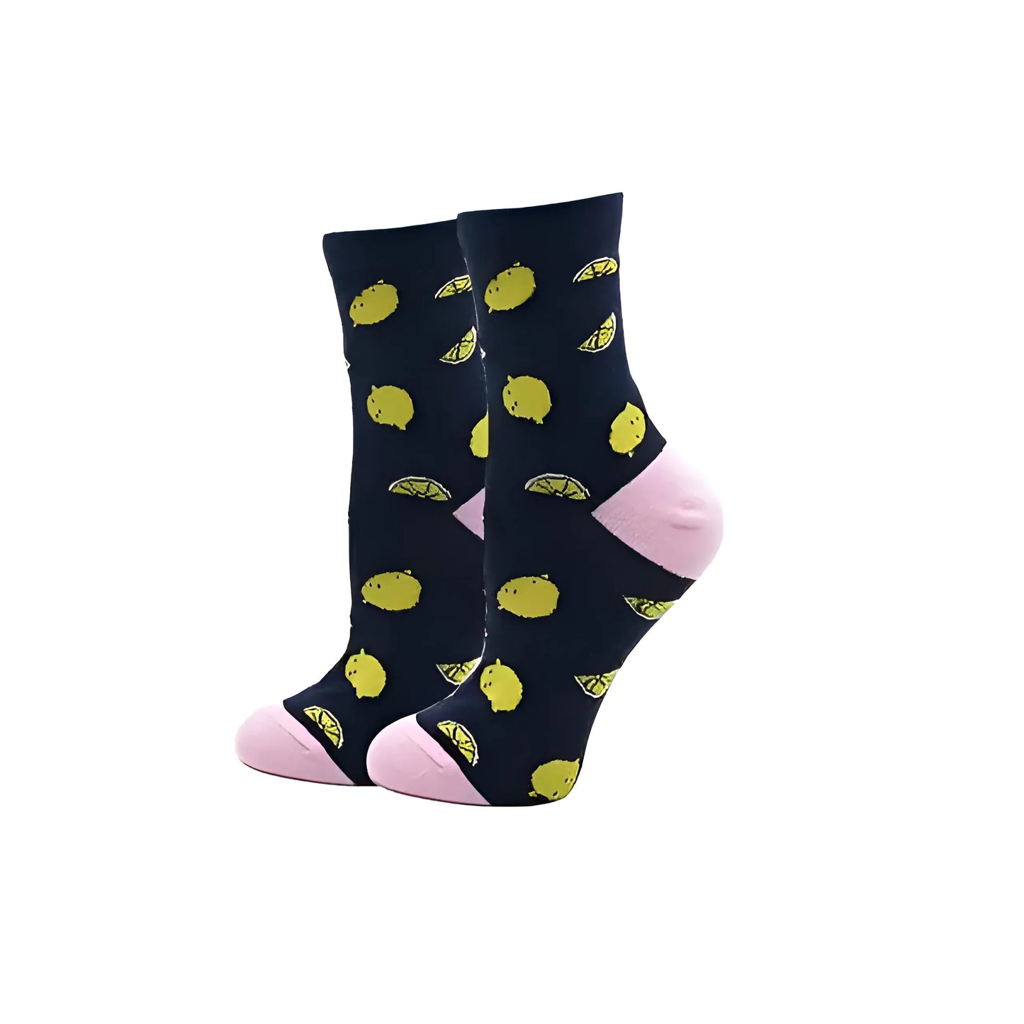 Navy Long Socks with Colourful Prints