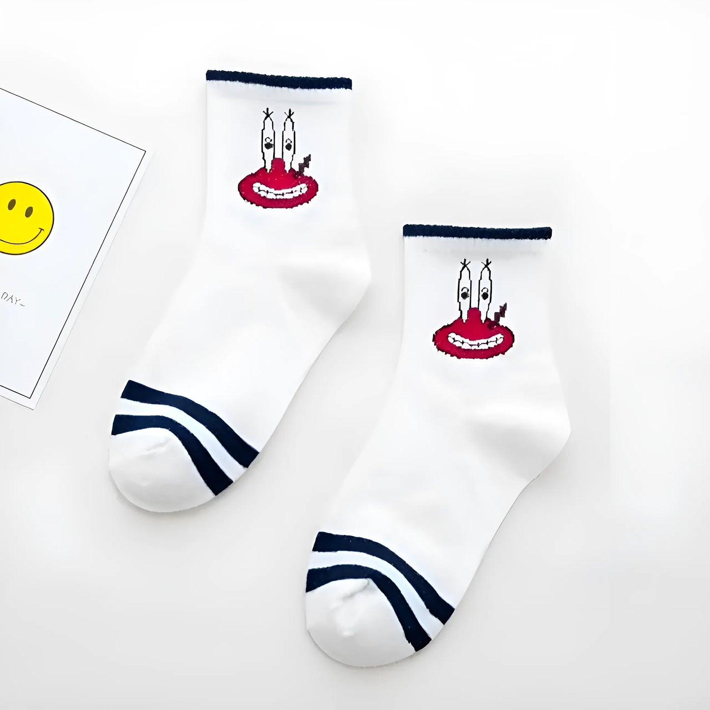 Navy SpongeBob SquarePants Ankle Socks with Cartoon Characters