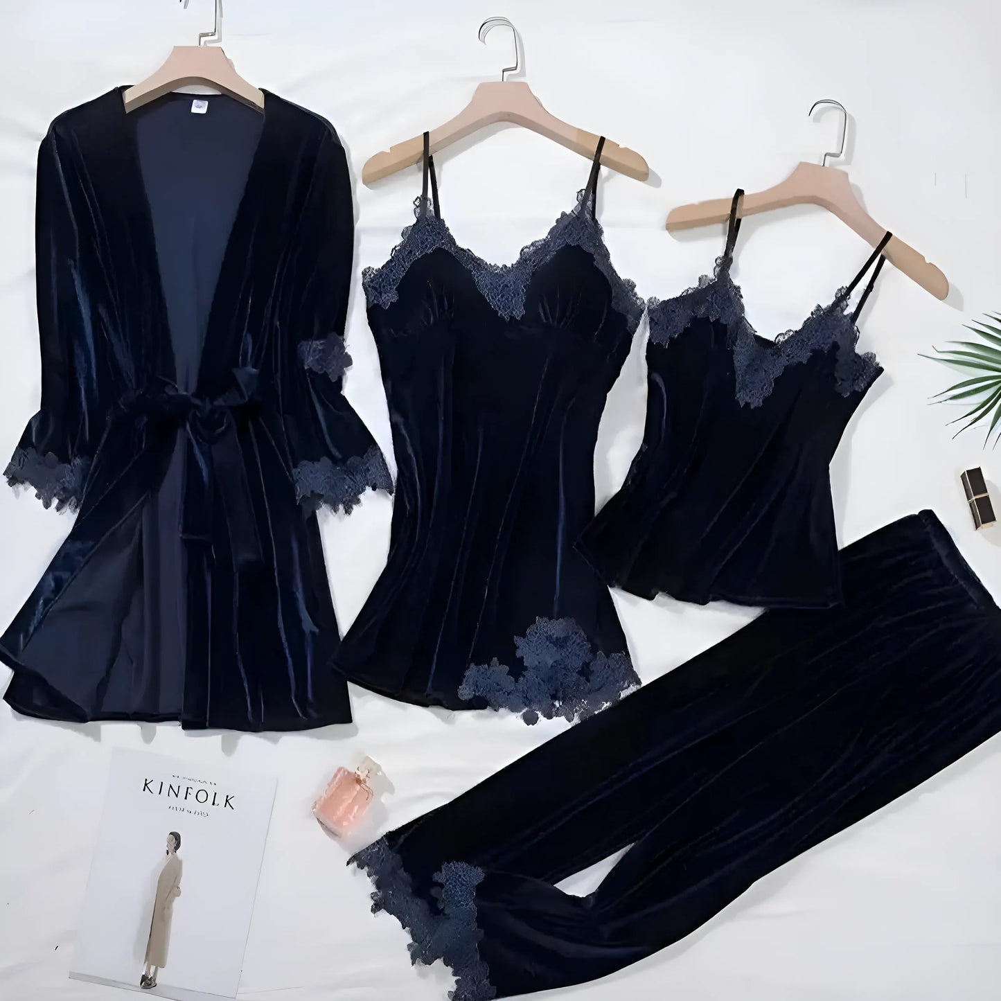 Navy Velvet Sleep Set