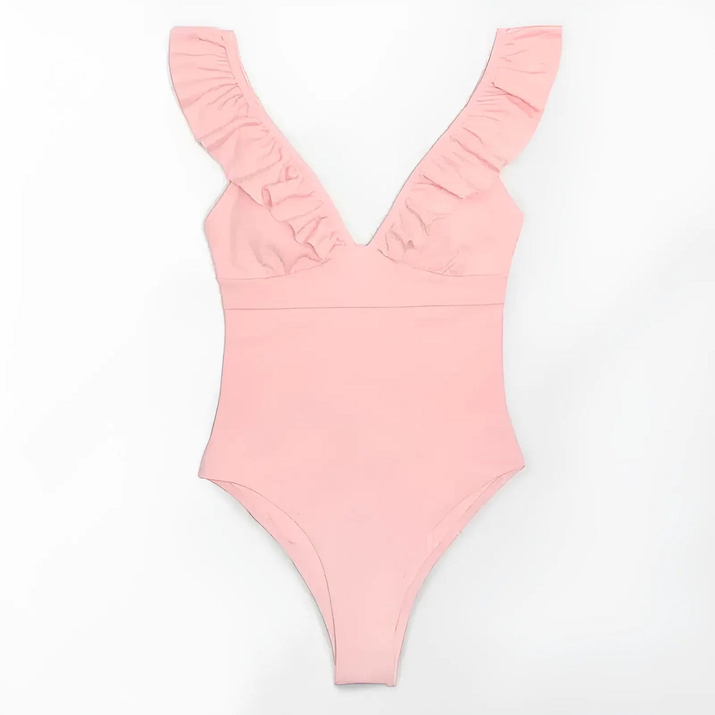 One-Piece Swimsuit Monokini with Ruffles