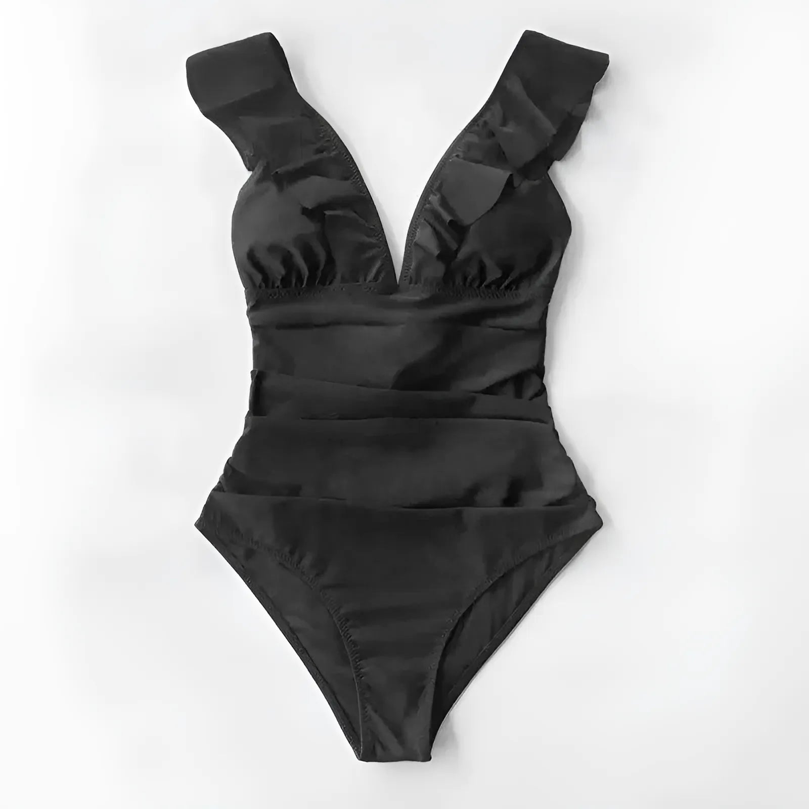 One-Piece Swimsuit Monokini with Ruffles