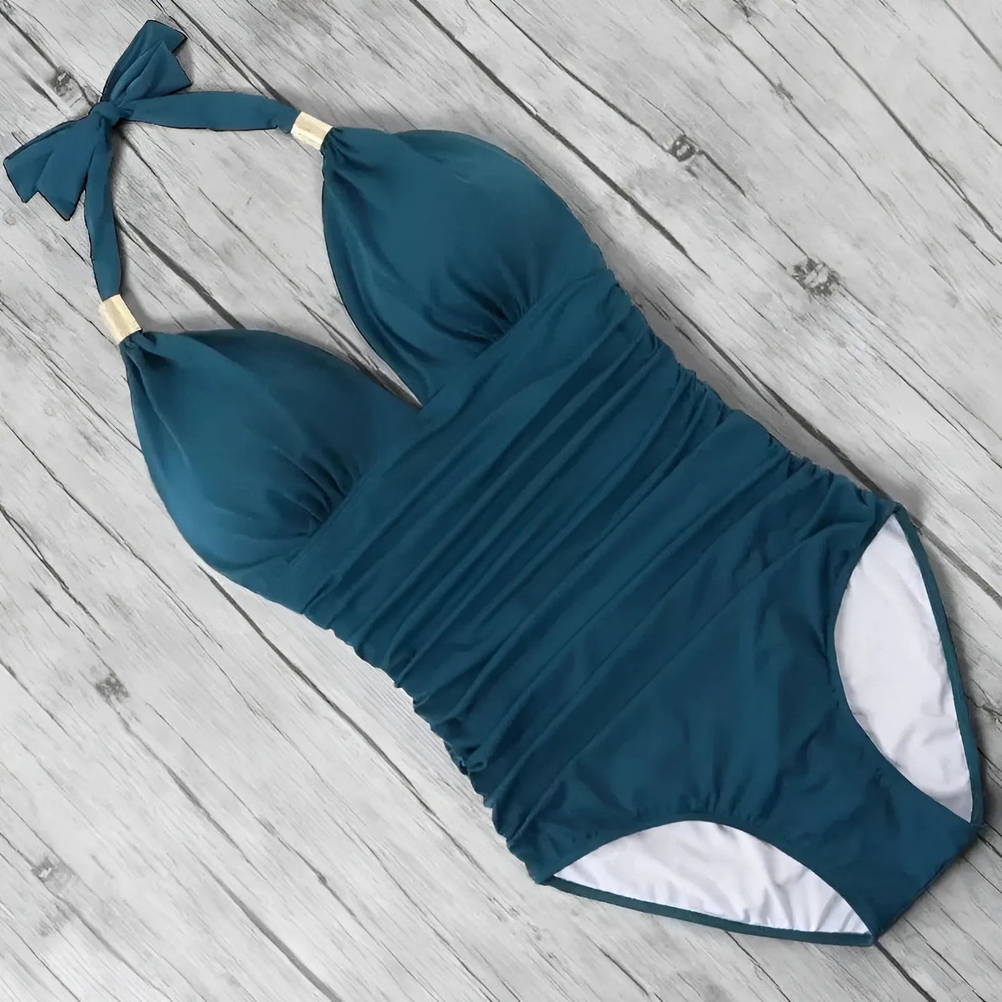 One-Piece Swimsuit with Neck Tie
