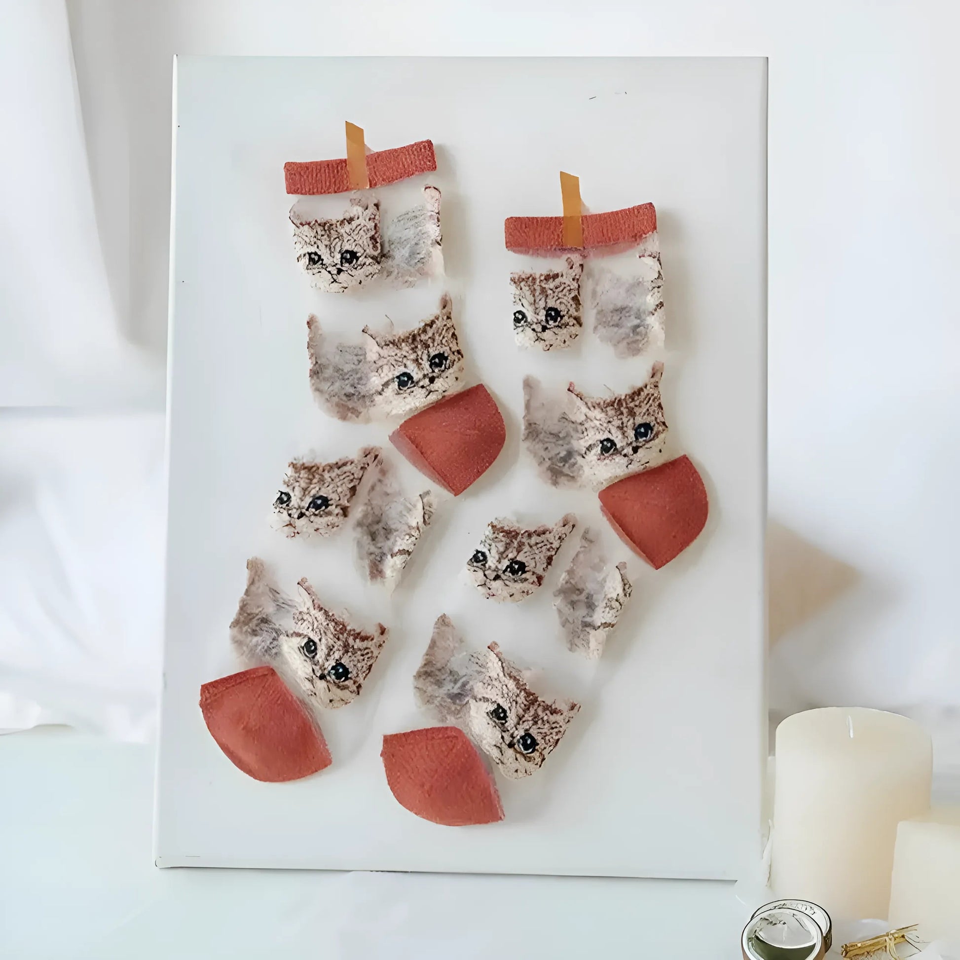 Orange Long Transparent Cat Socks