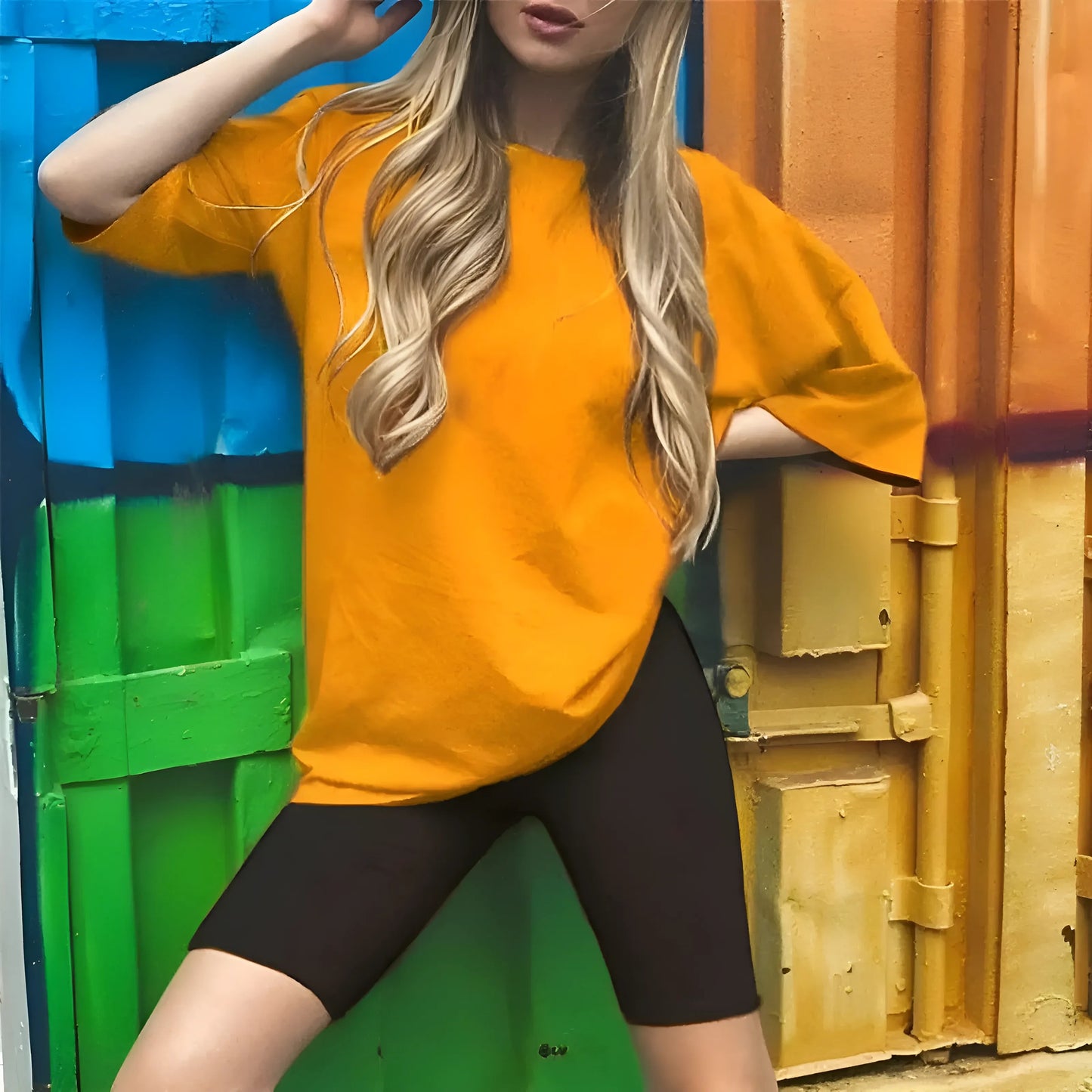 Orange Sporting Outfit with Belt