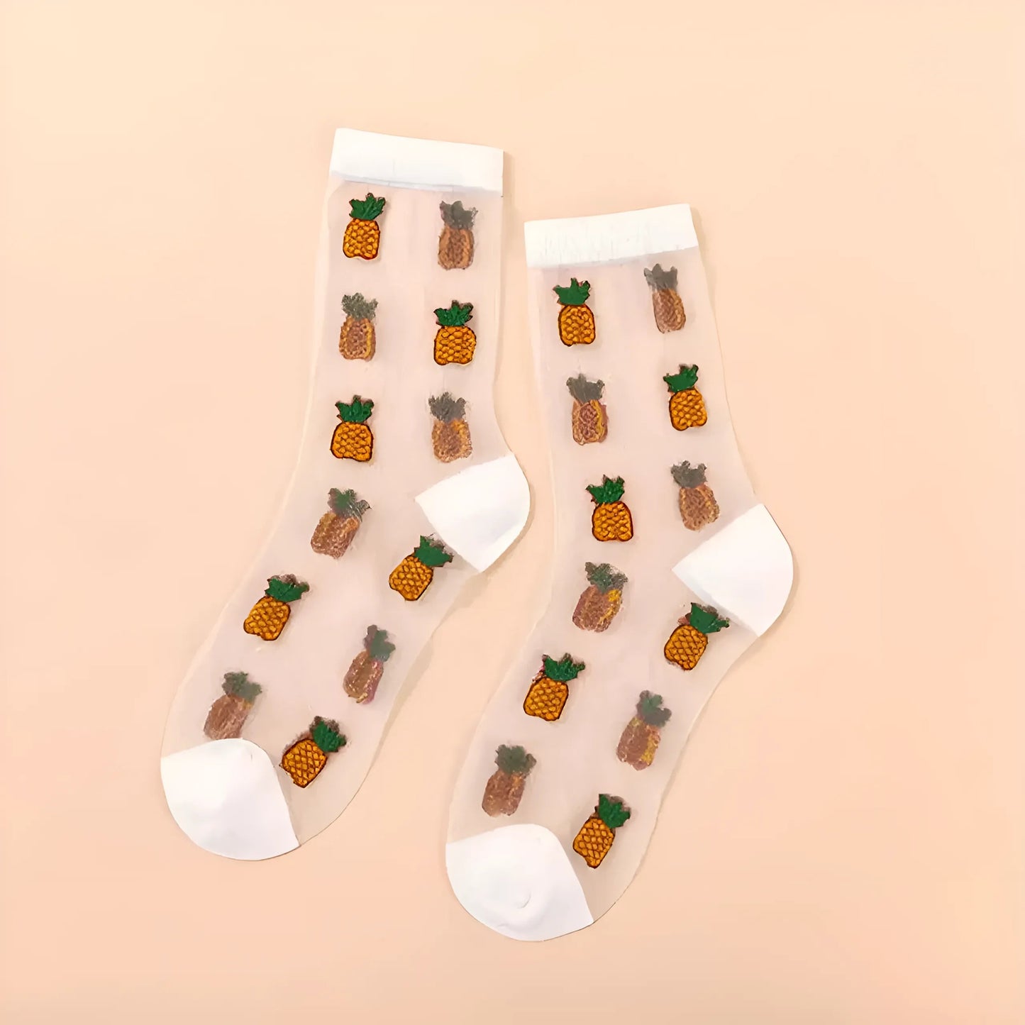 Pattern 1 Long Transparent Fruit Socks