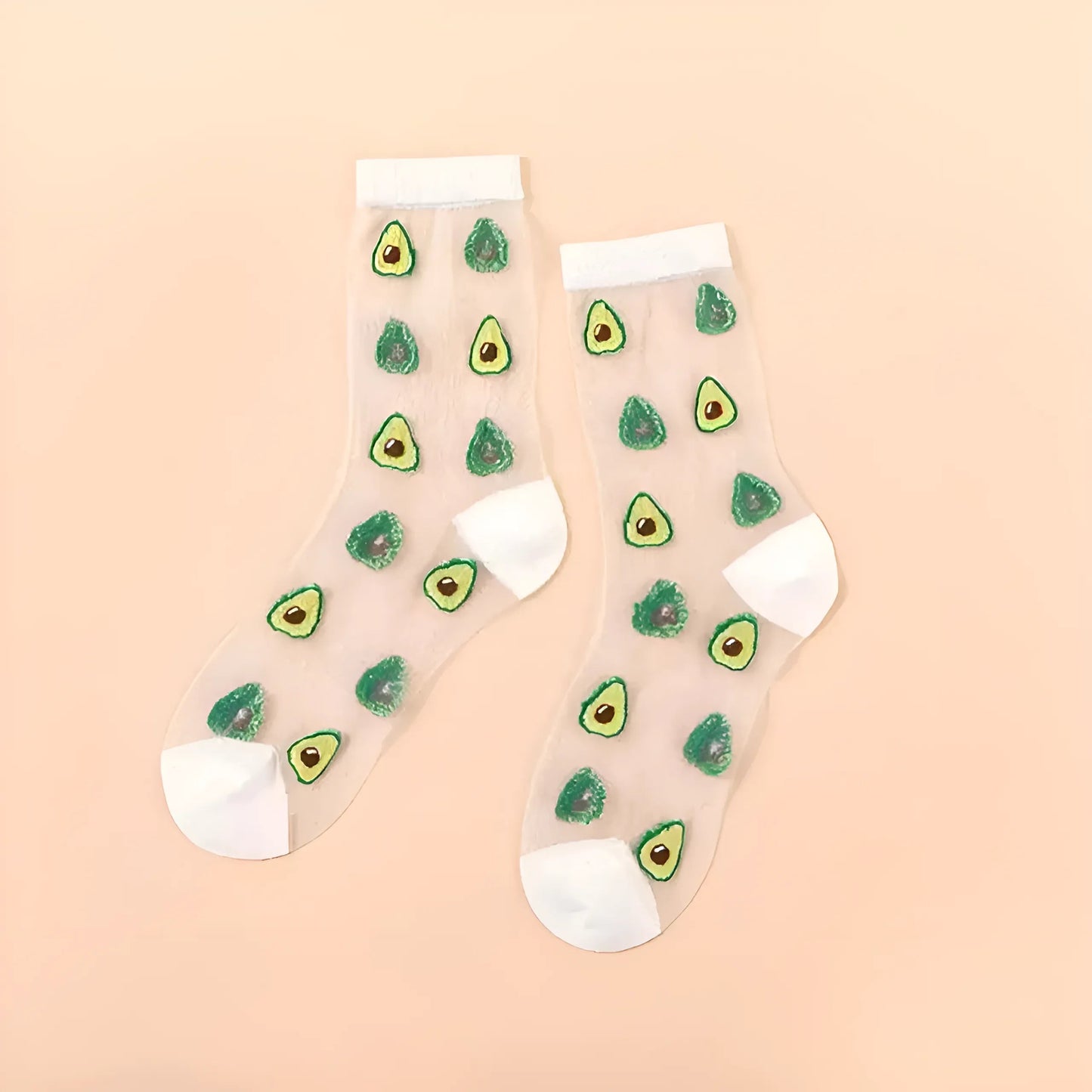 Pattern 4 Long Transparent Fruit Socks