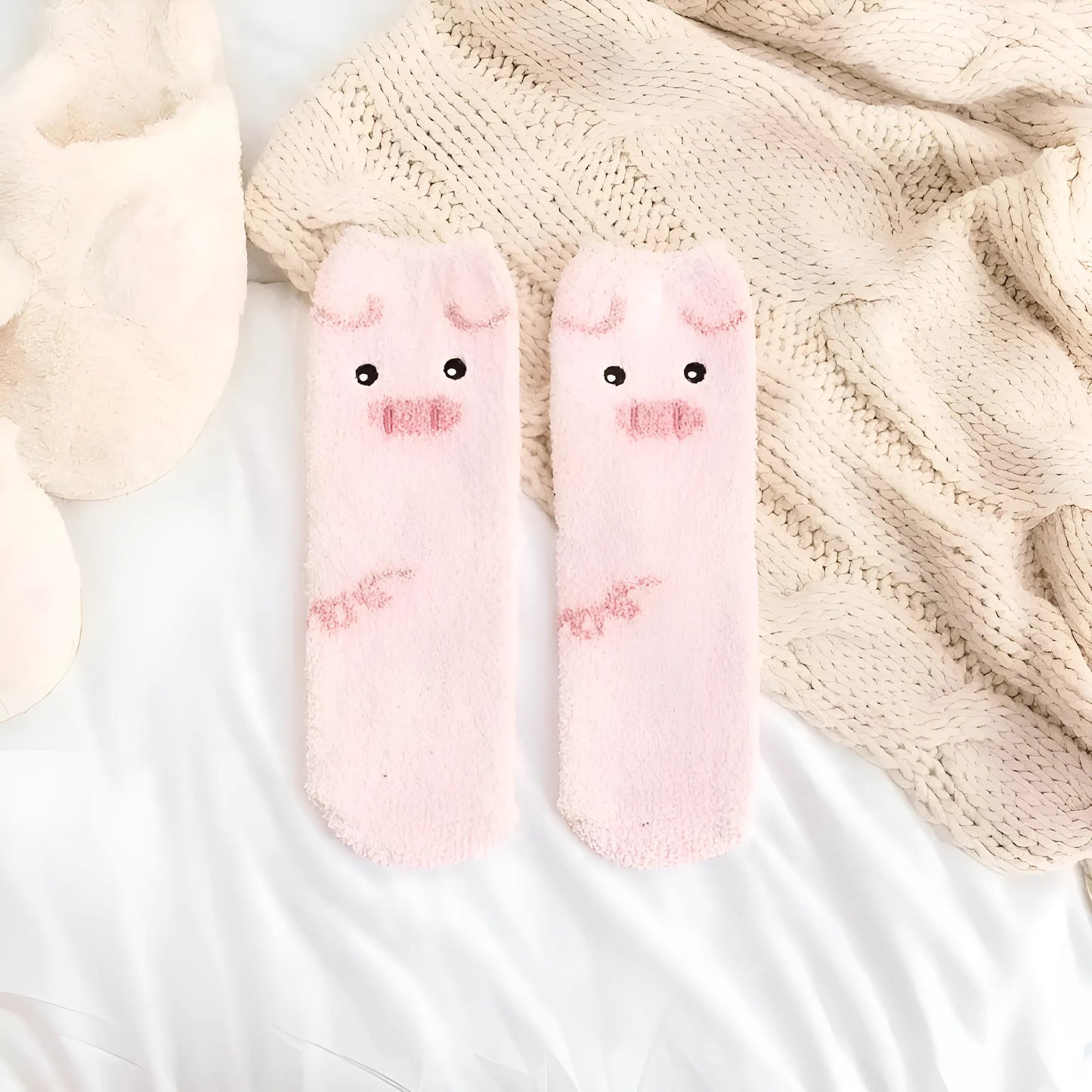 Pink Animal-Themed Funky Socks