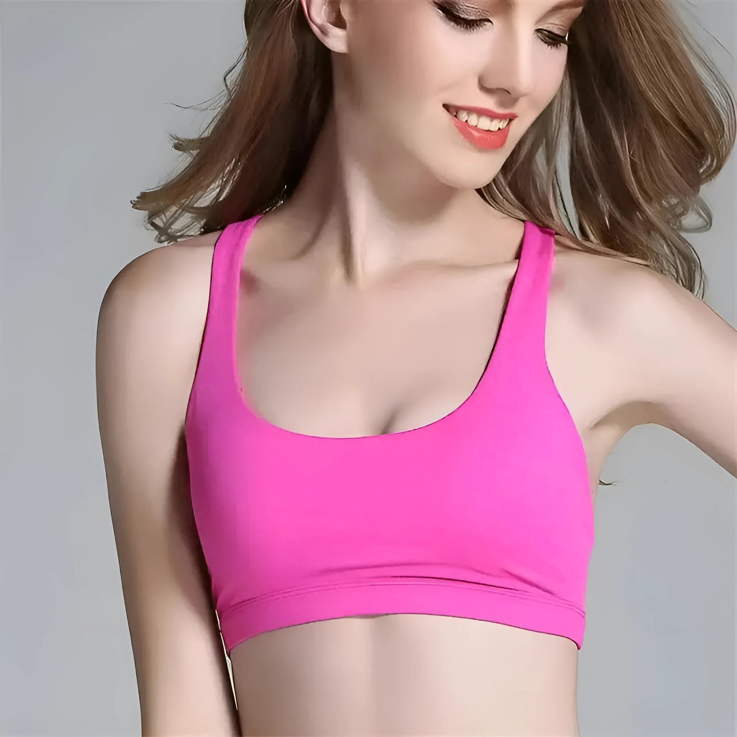 Pink Breathable Sports Bra