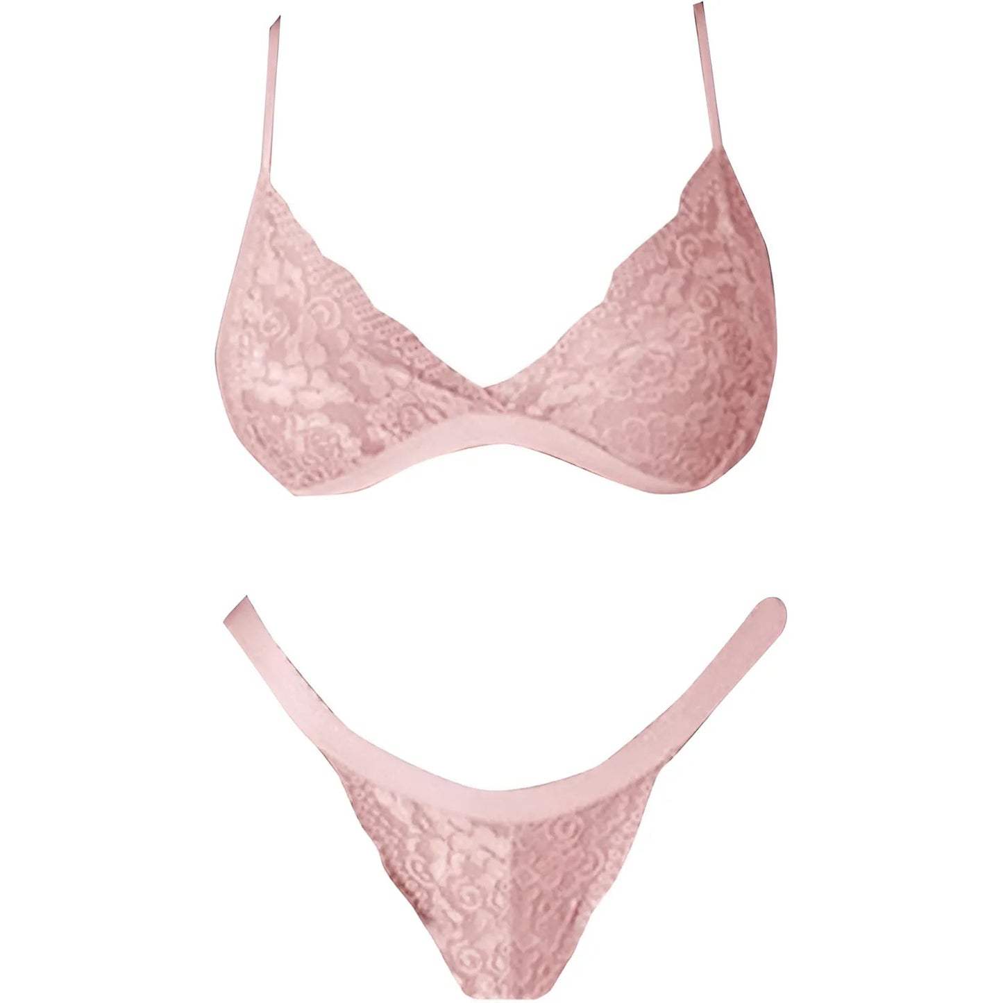 Pink Classic Lace Lingerie Set