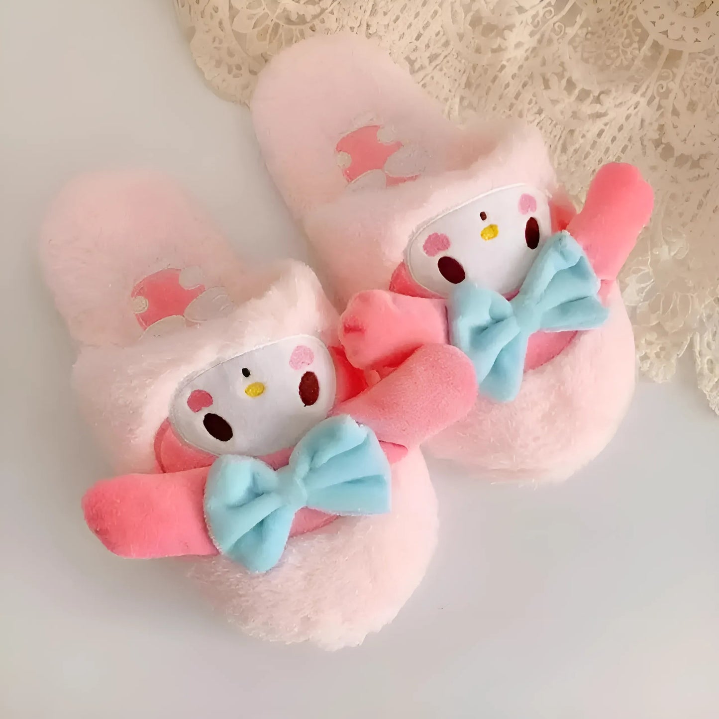 Pink Faux Fur Slippers