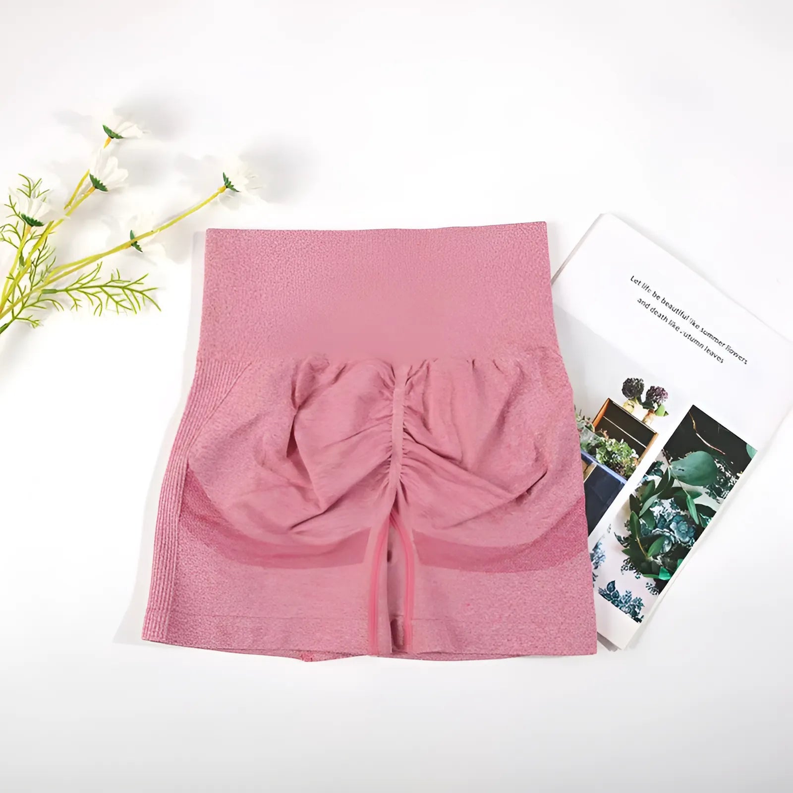 Pink High-Waisted Sports Shorts