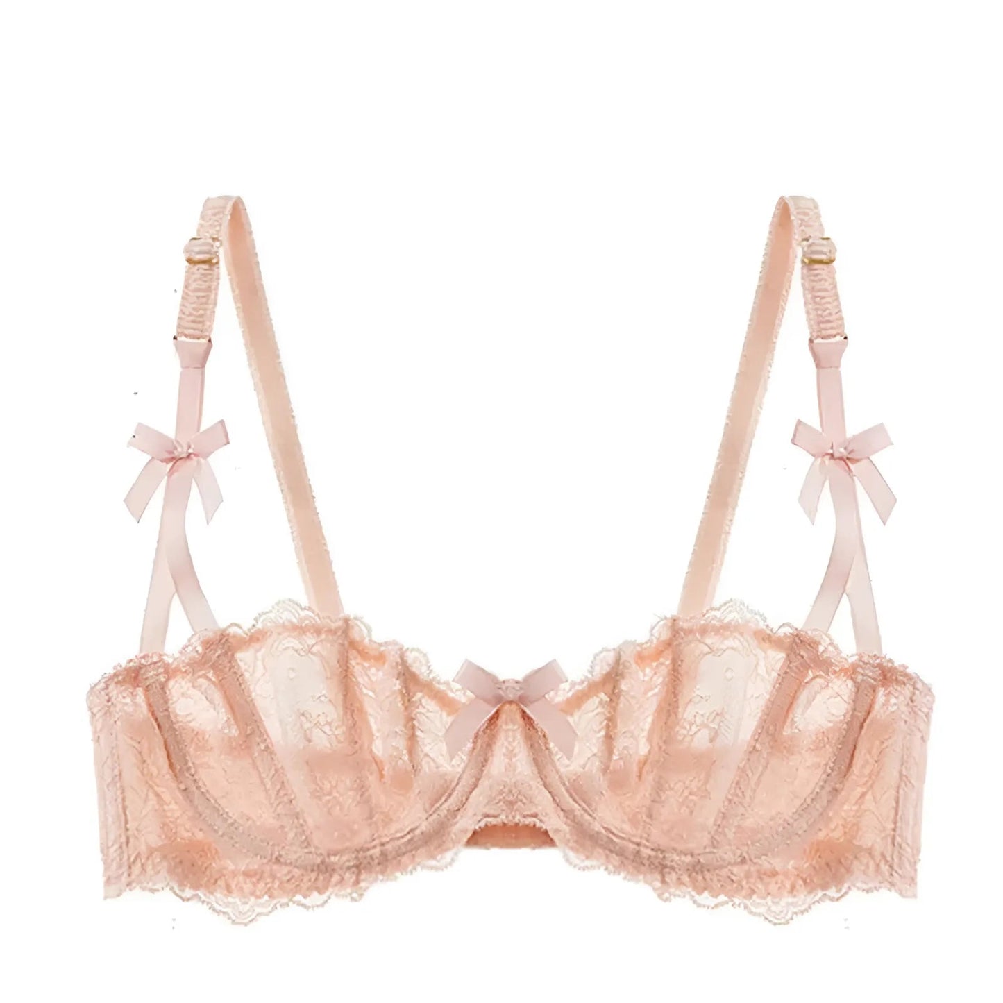 Pink Lace Bardot Bra