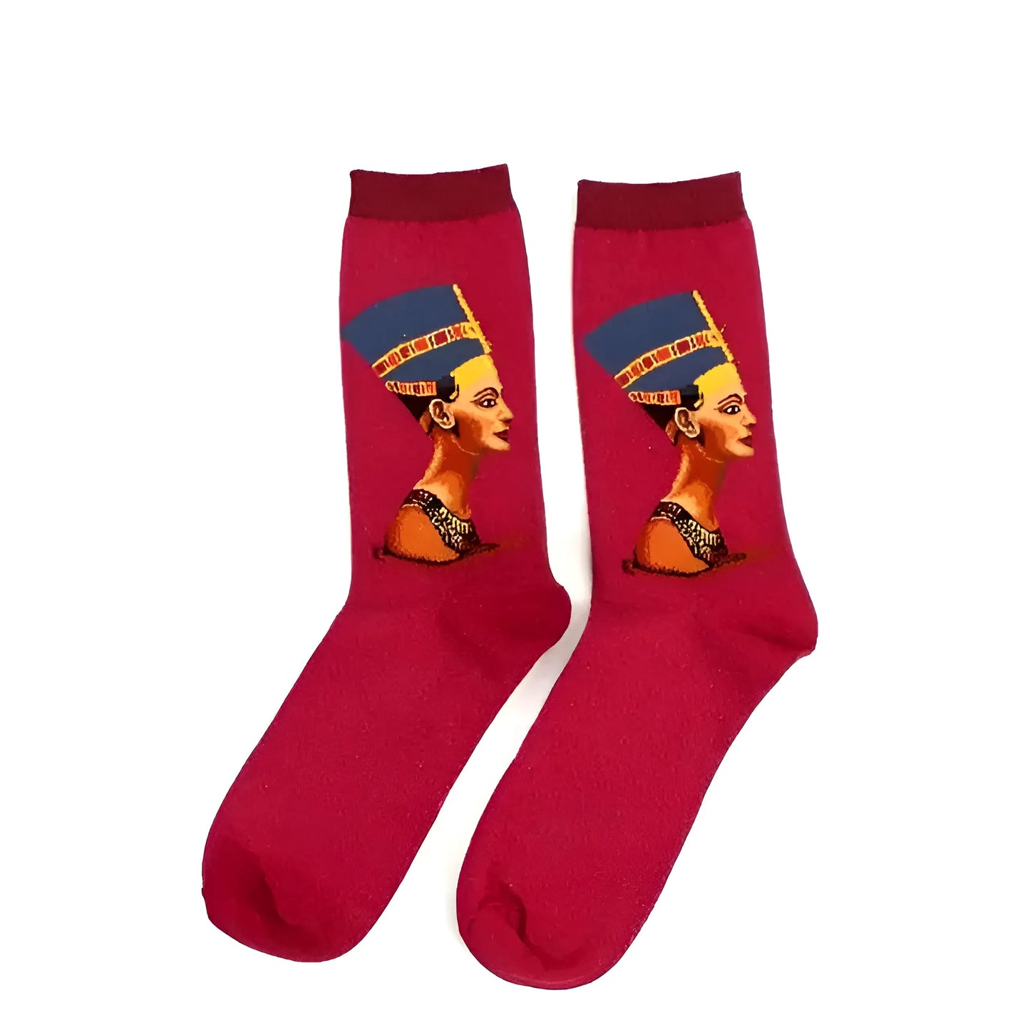 Pink Long Socks with Artistic Designs