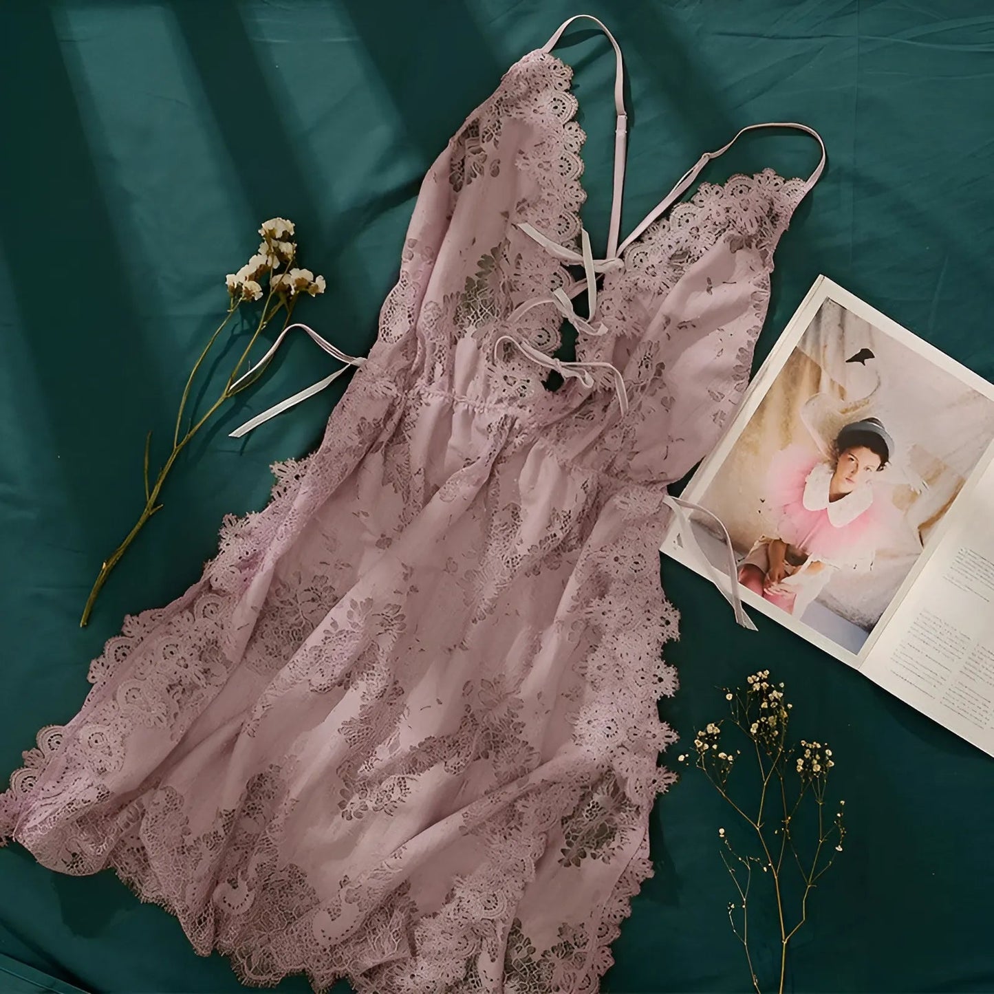 Pink Nightdress with Neckline