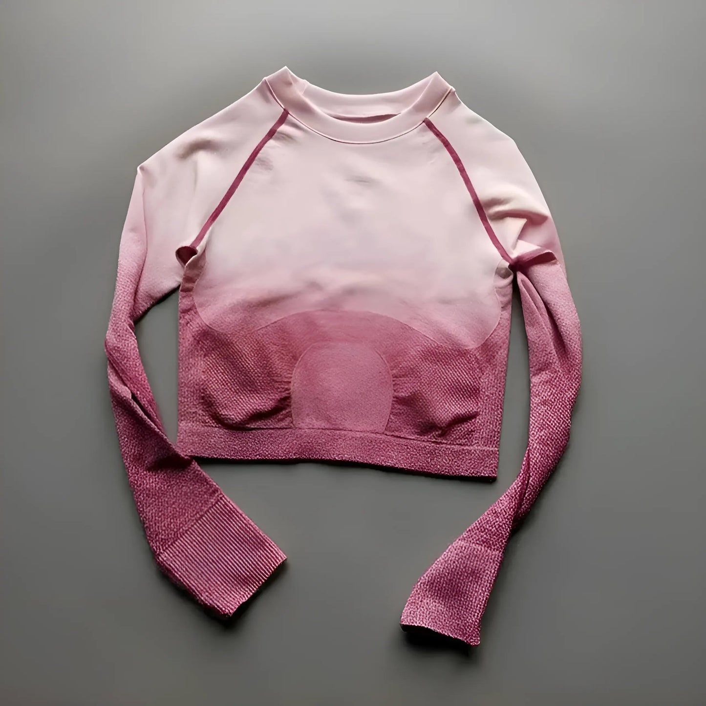 Pink Ombre Long Sleeve Sports Top