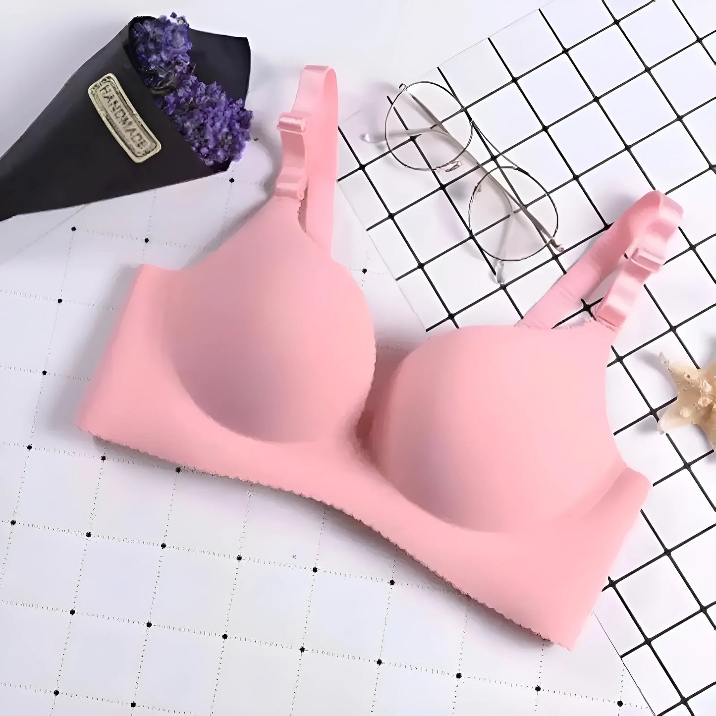 Pink Seamless Push-Up Bra