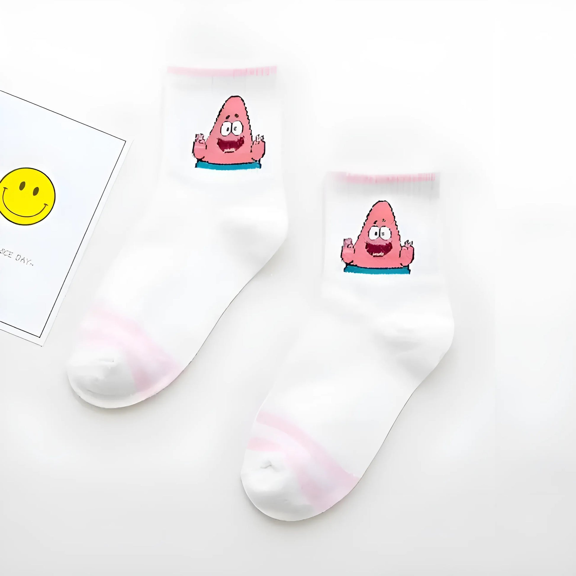 Pink SpongeBob SquarePants Ankle Socks with Cartoon Characters