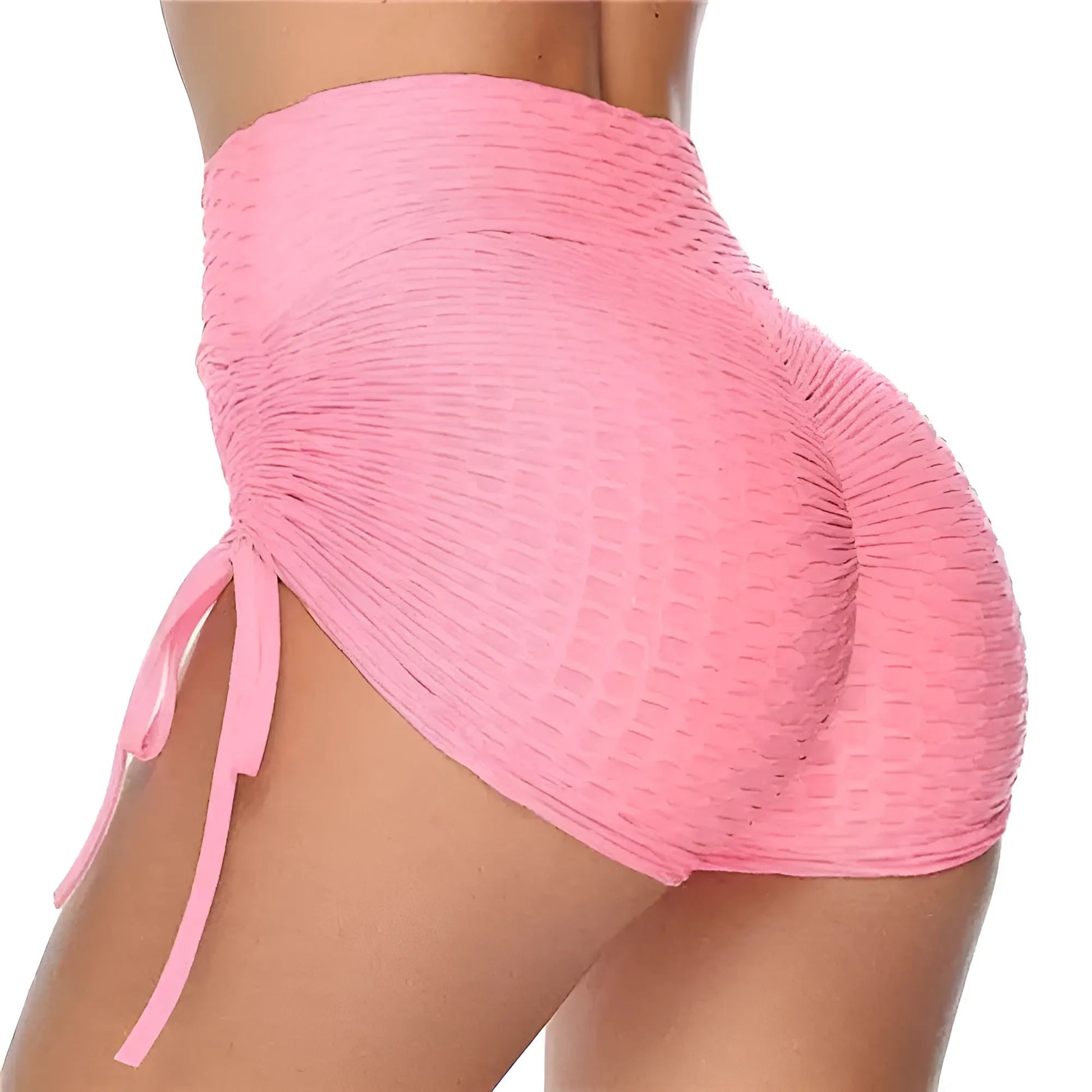 Pink Sport Shorts with Tie Detail
