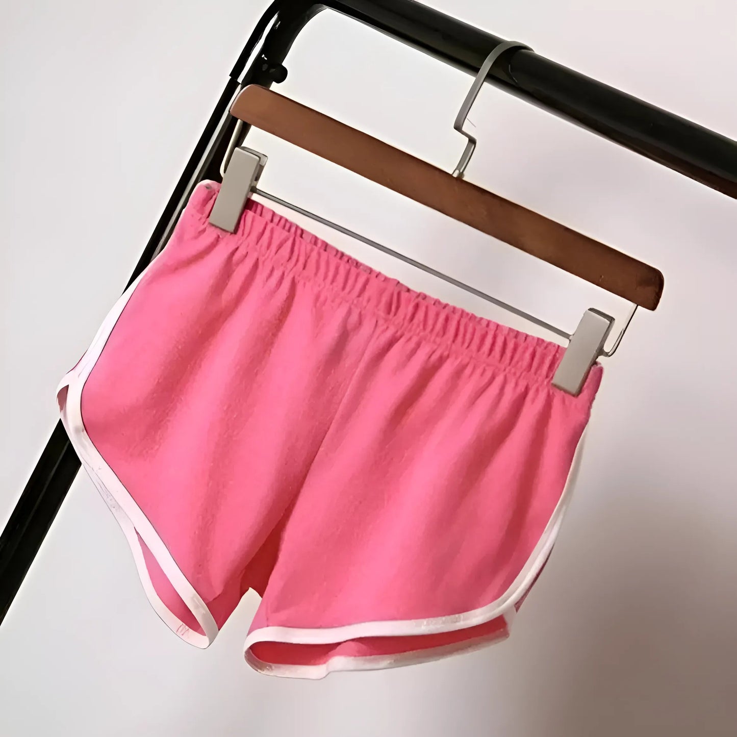 Pink Sport Shorts with White Trim