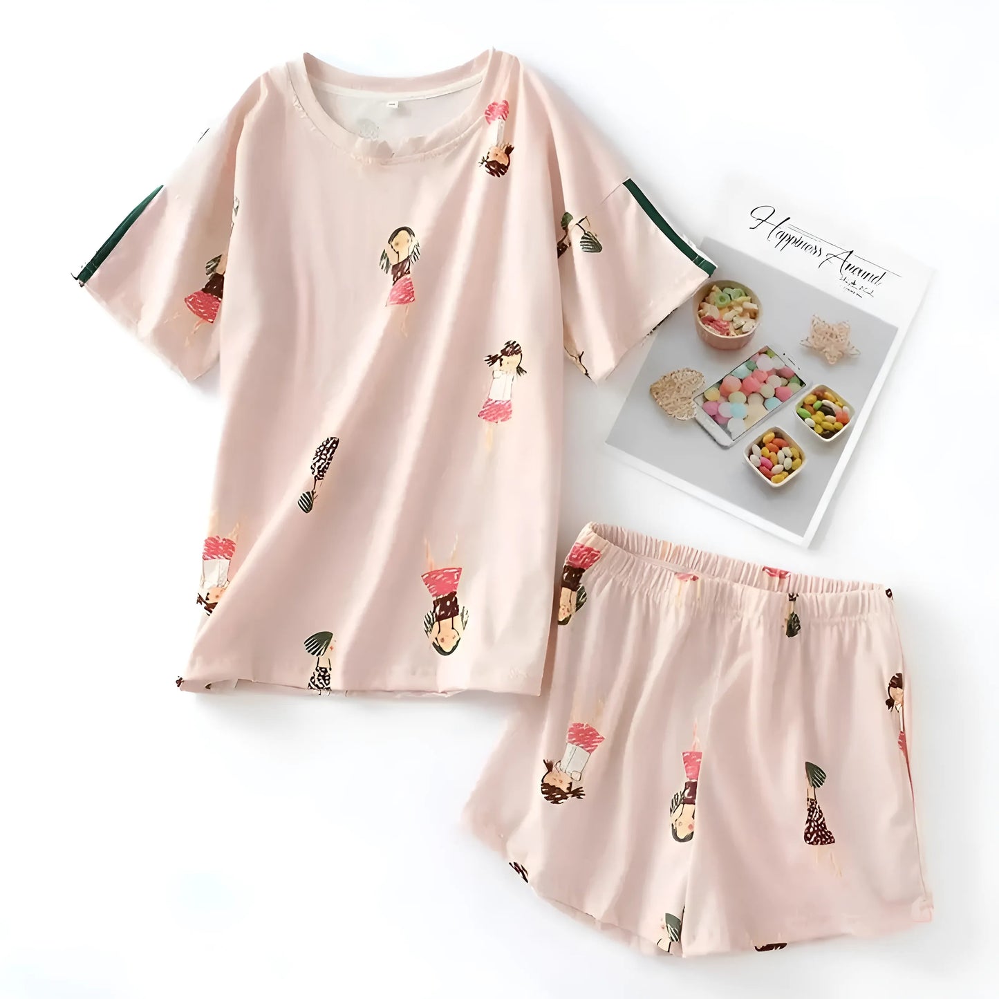 Pink Women's Doodle Print Pyjamas
