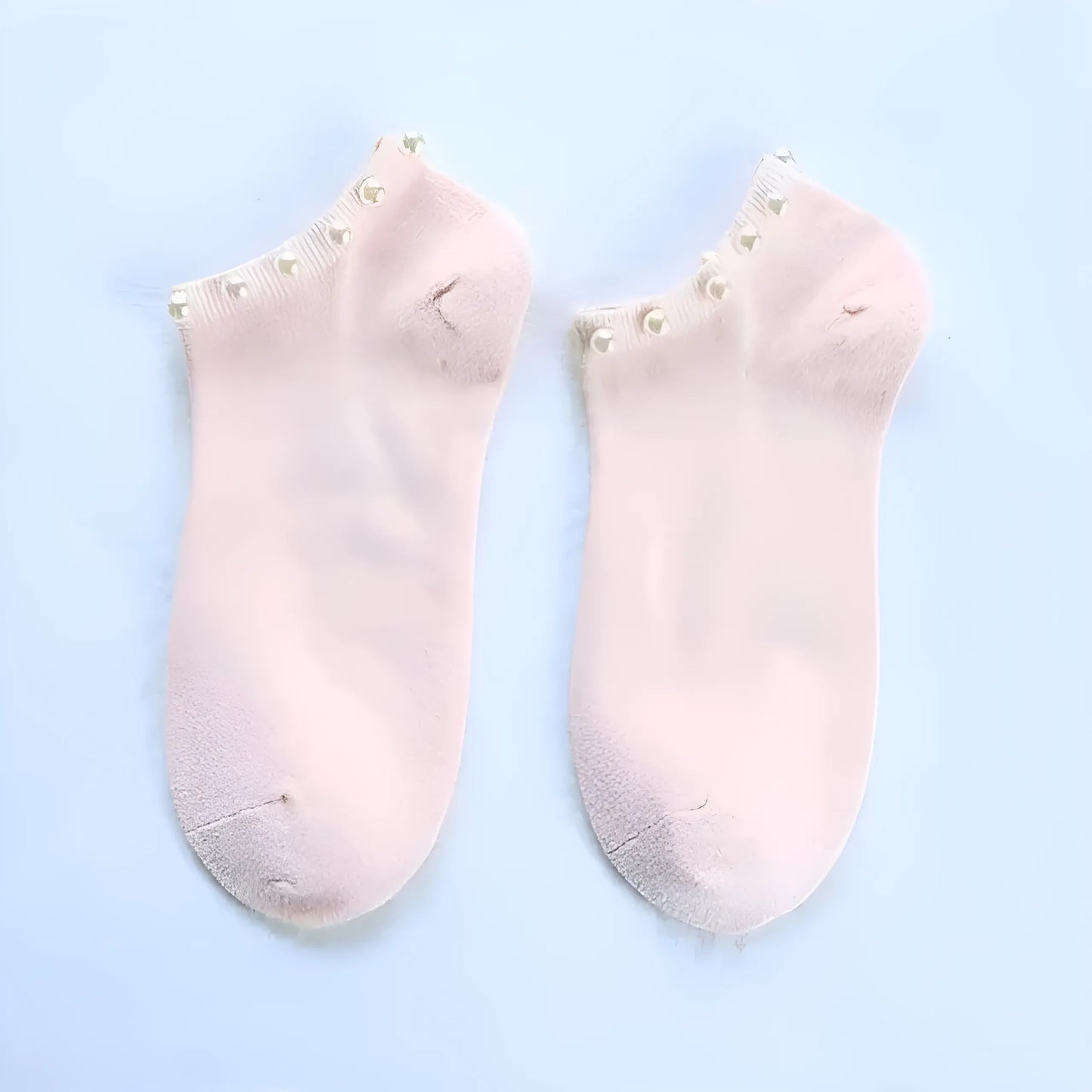 Pink Women's Pearl Embellished Socks