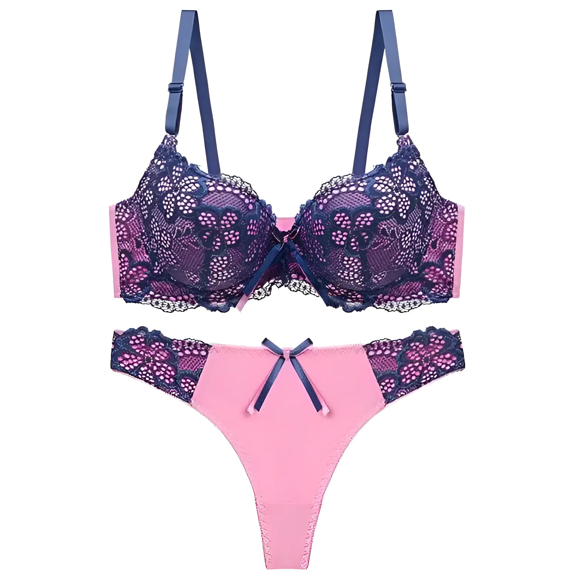 Purple Classic Lace Lingerie Set