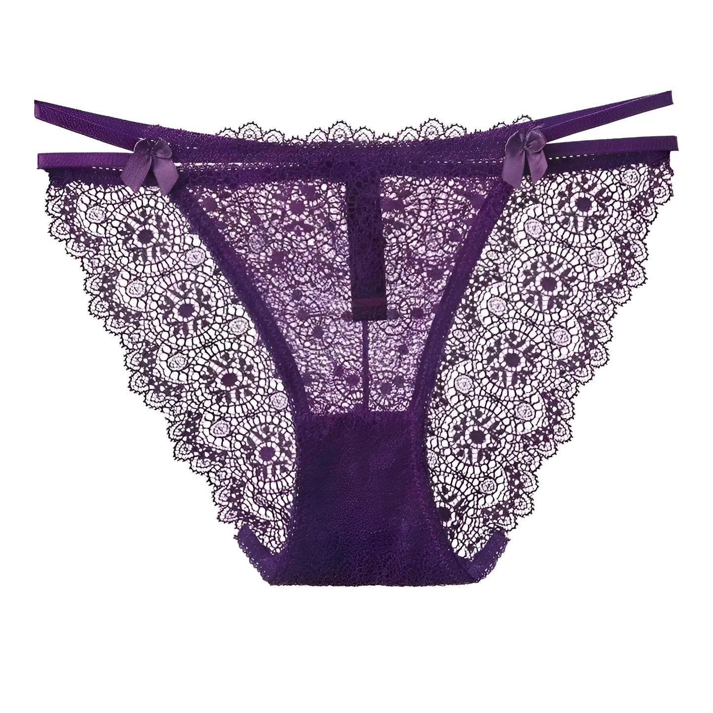 Purple Lace Briefs with Straps