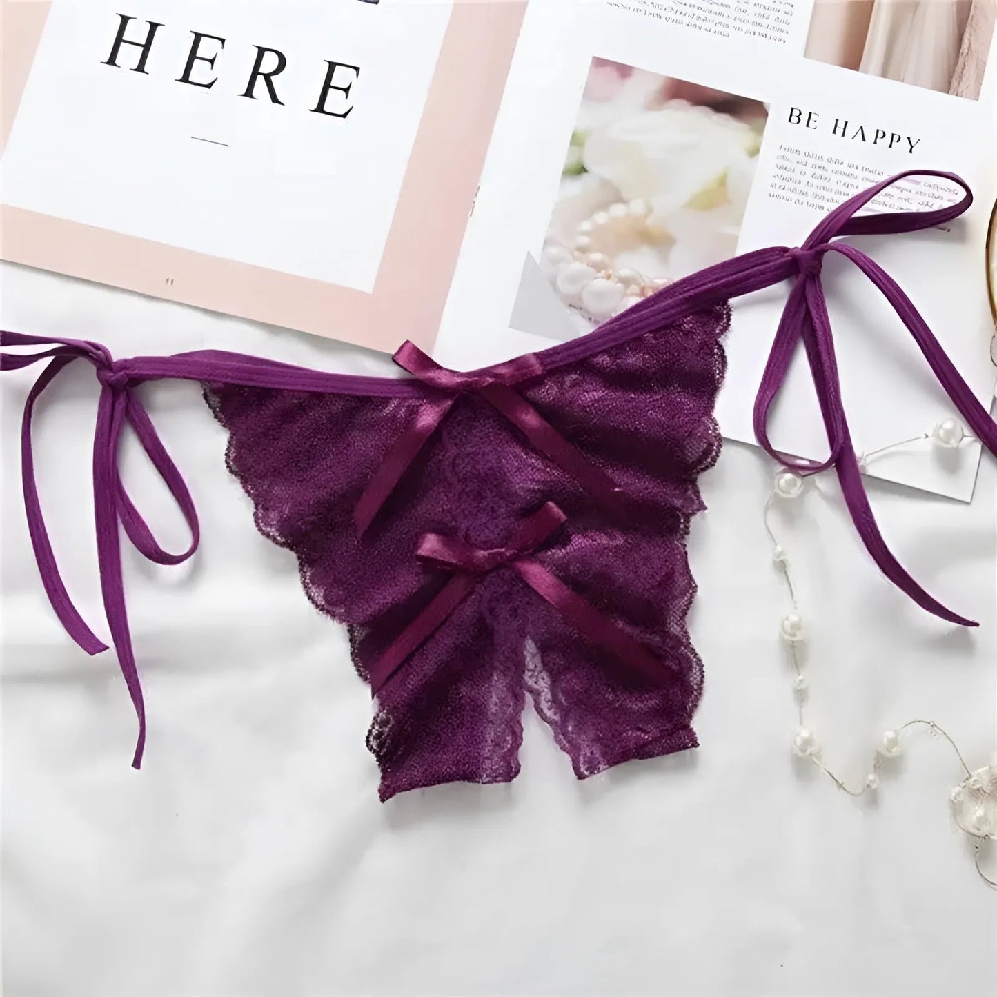 Purple Lace Side-Tie Knickers