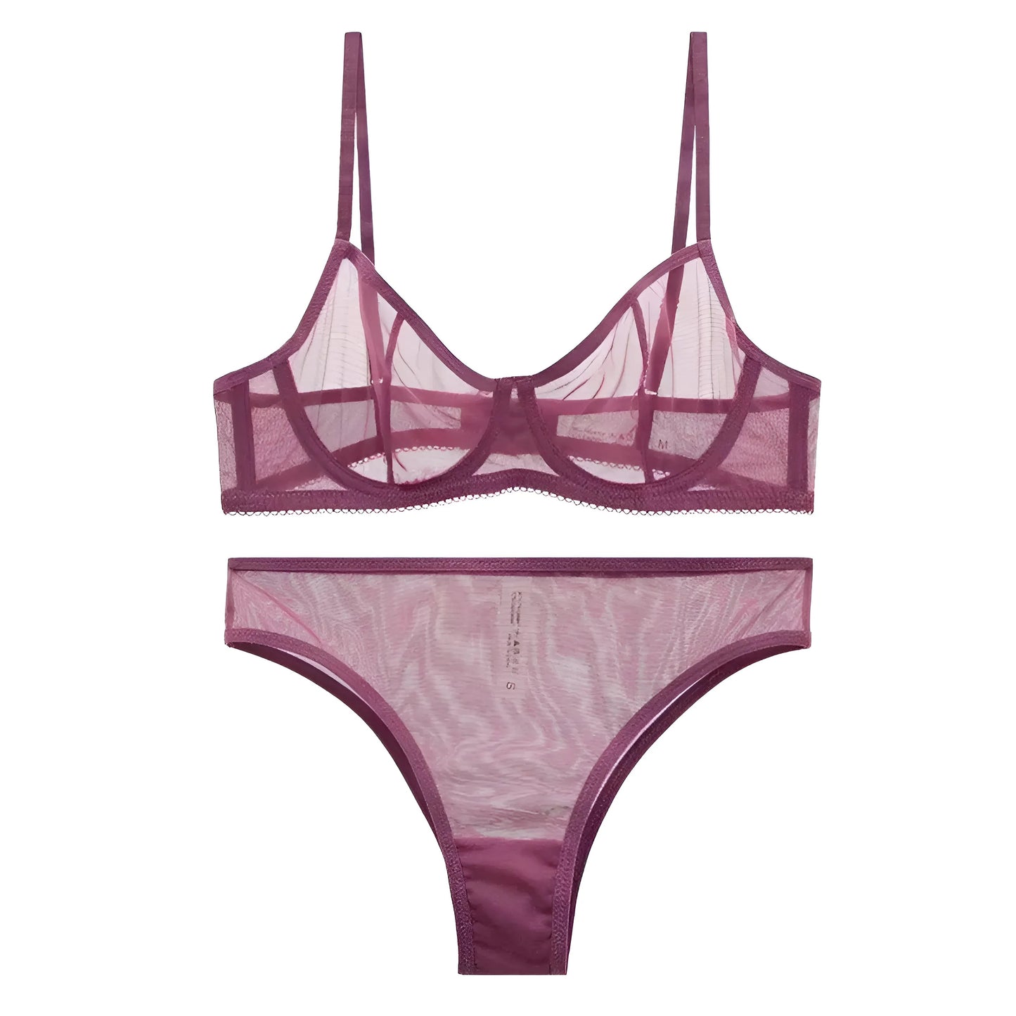 Purple Set of lingerie made from fine mesh