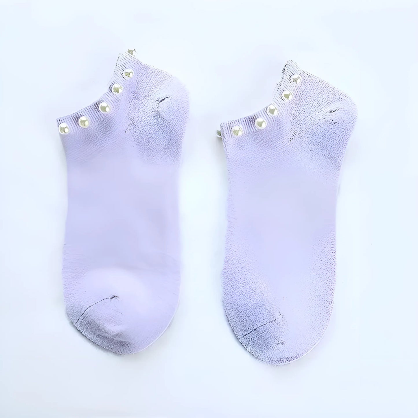 Purple Women's Pearl Embellished Socks