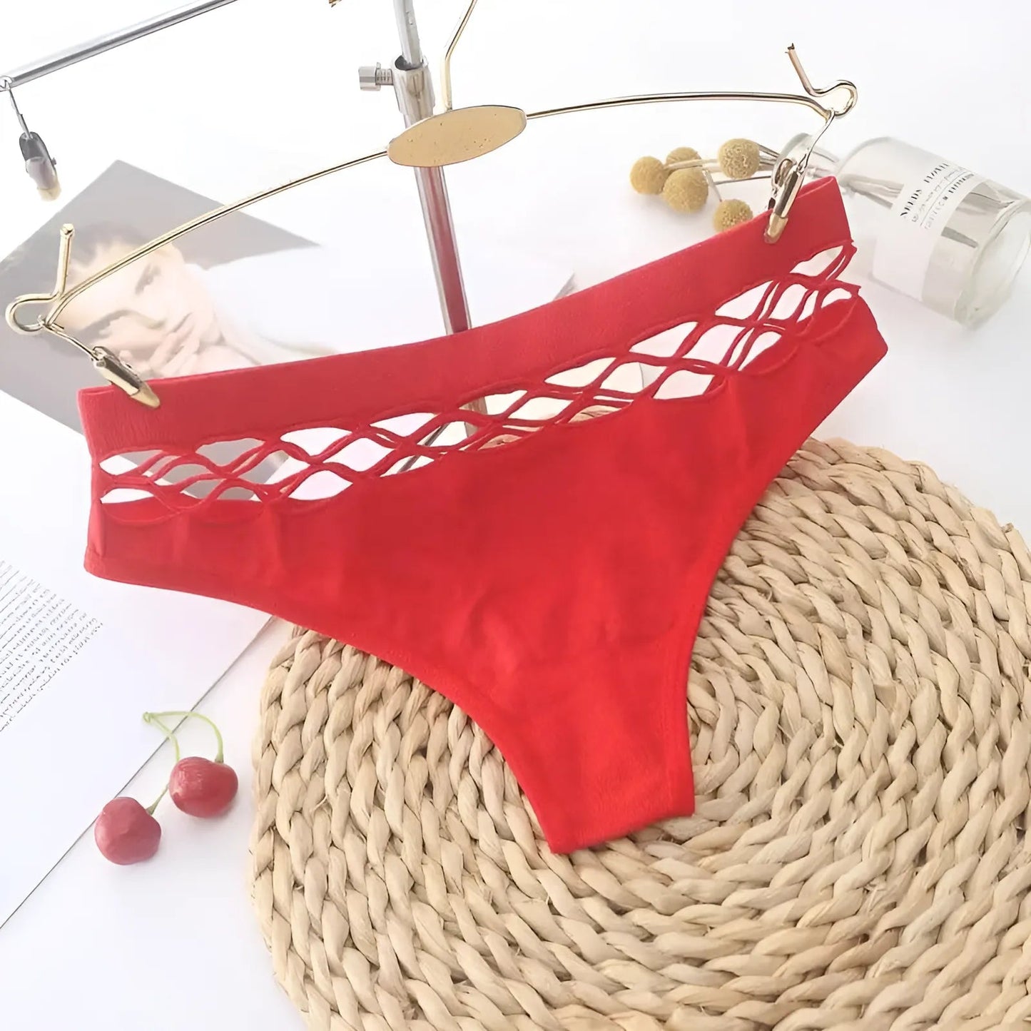 Red Decorative Mesh Fig Baskets