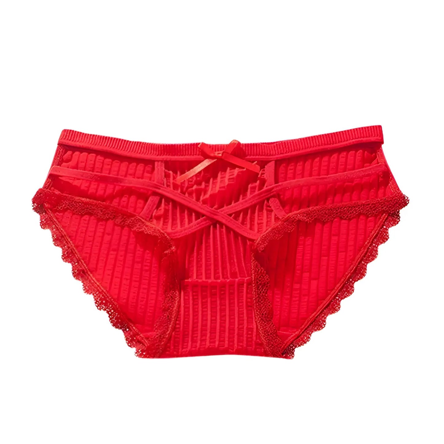 Red Lace Briefs with Straps