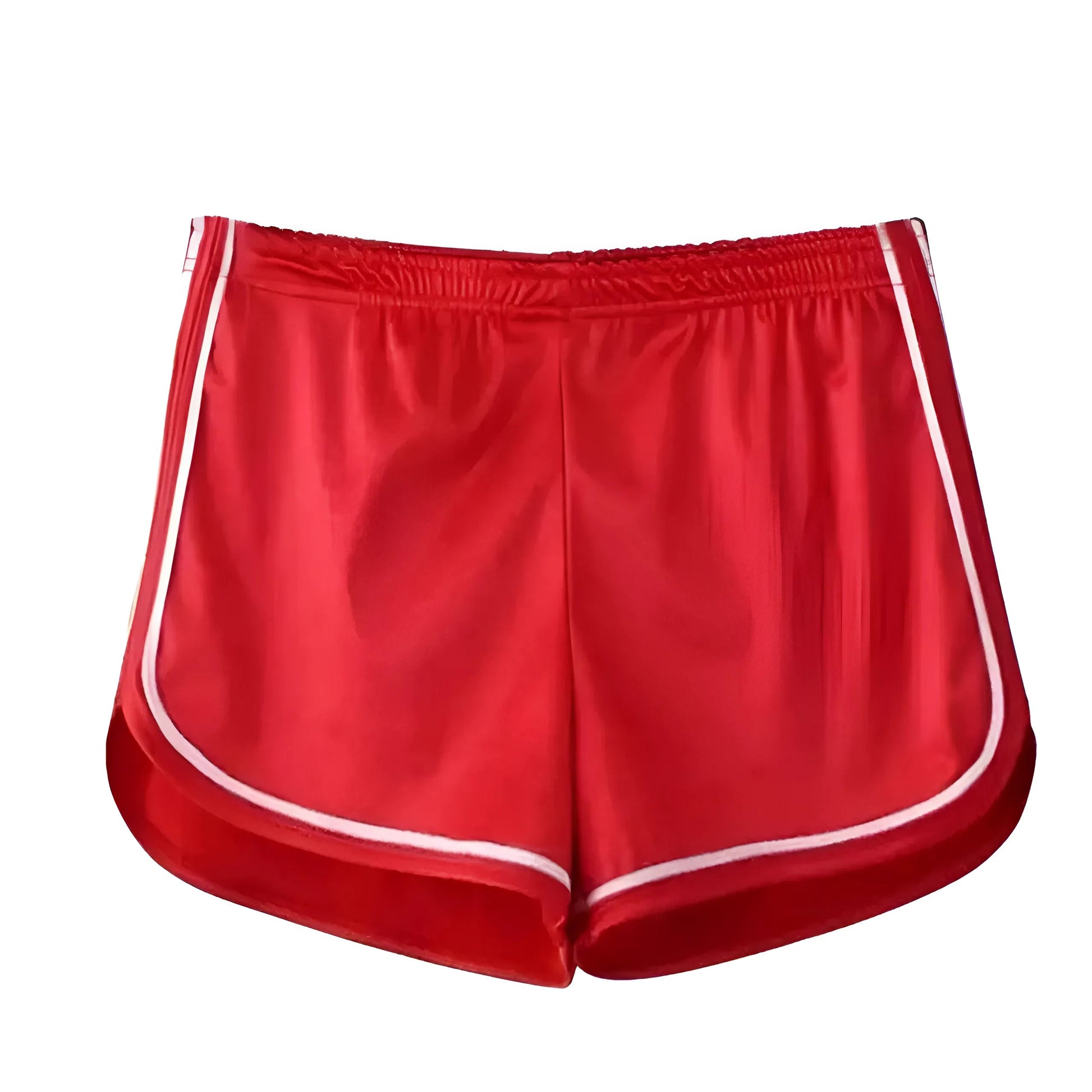 Red Shimmering Sports Shorts