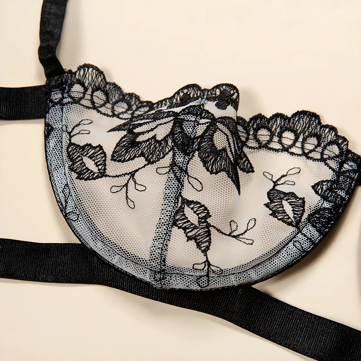 Sheer Floral Lace Lingerie Set