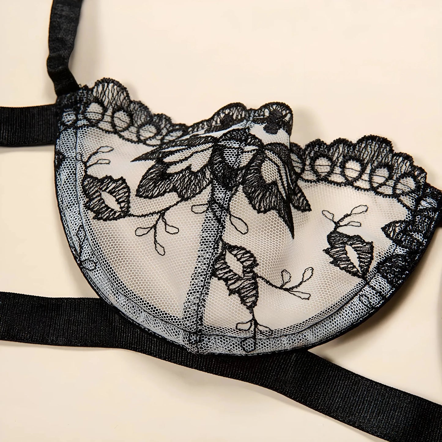 Sheer Floral Lace Lingerie Set