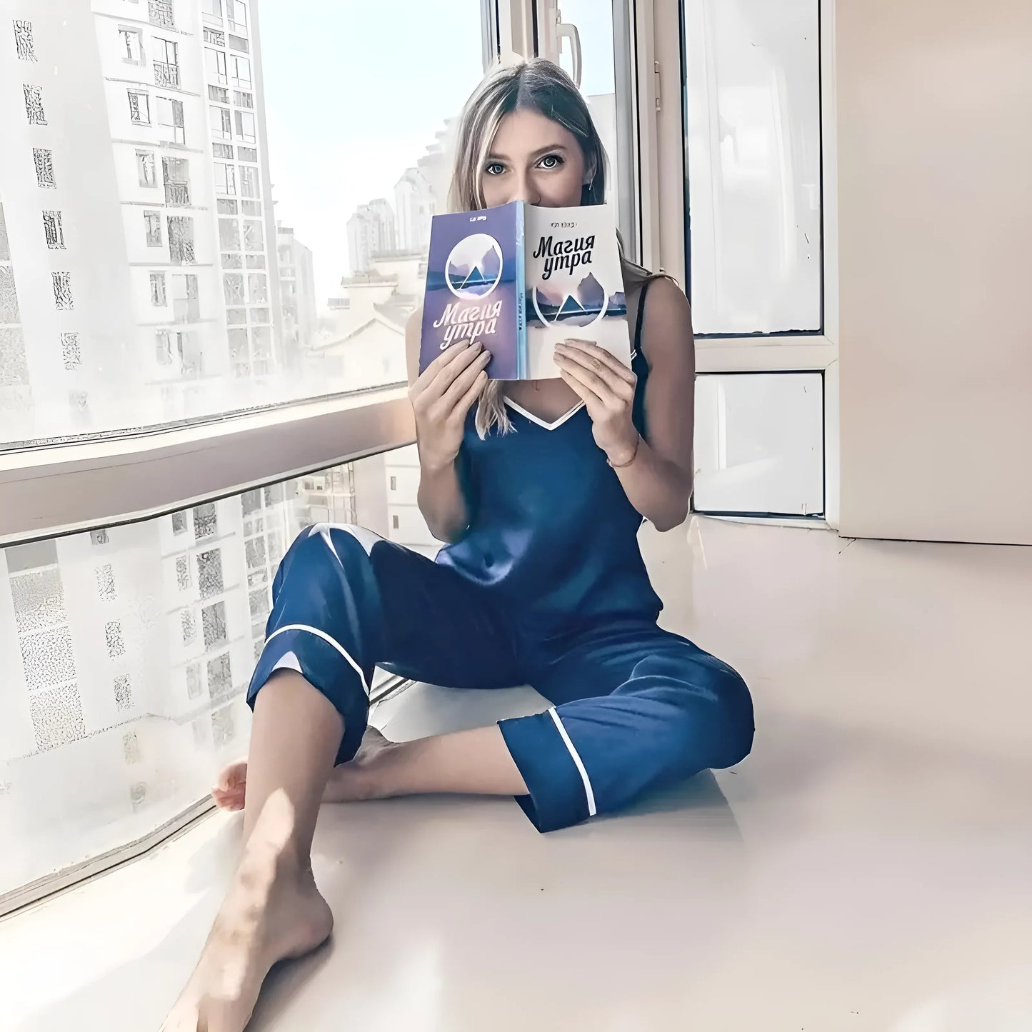 Silk Pyjama Set with Long Trousers