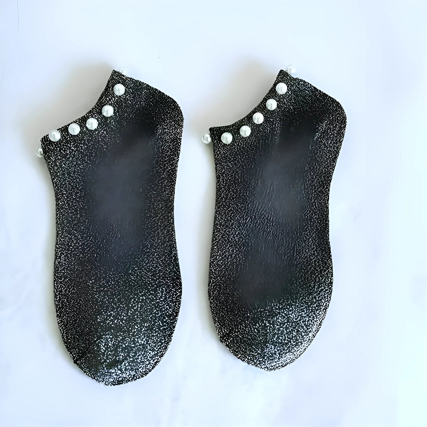 Silver Women's Pearl Embellished Socks