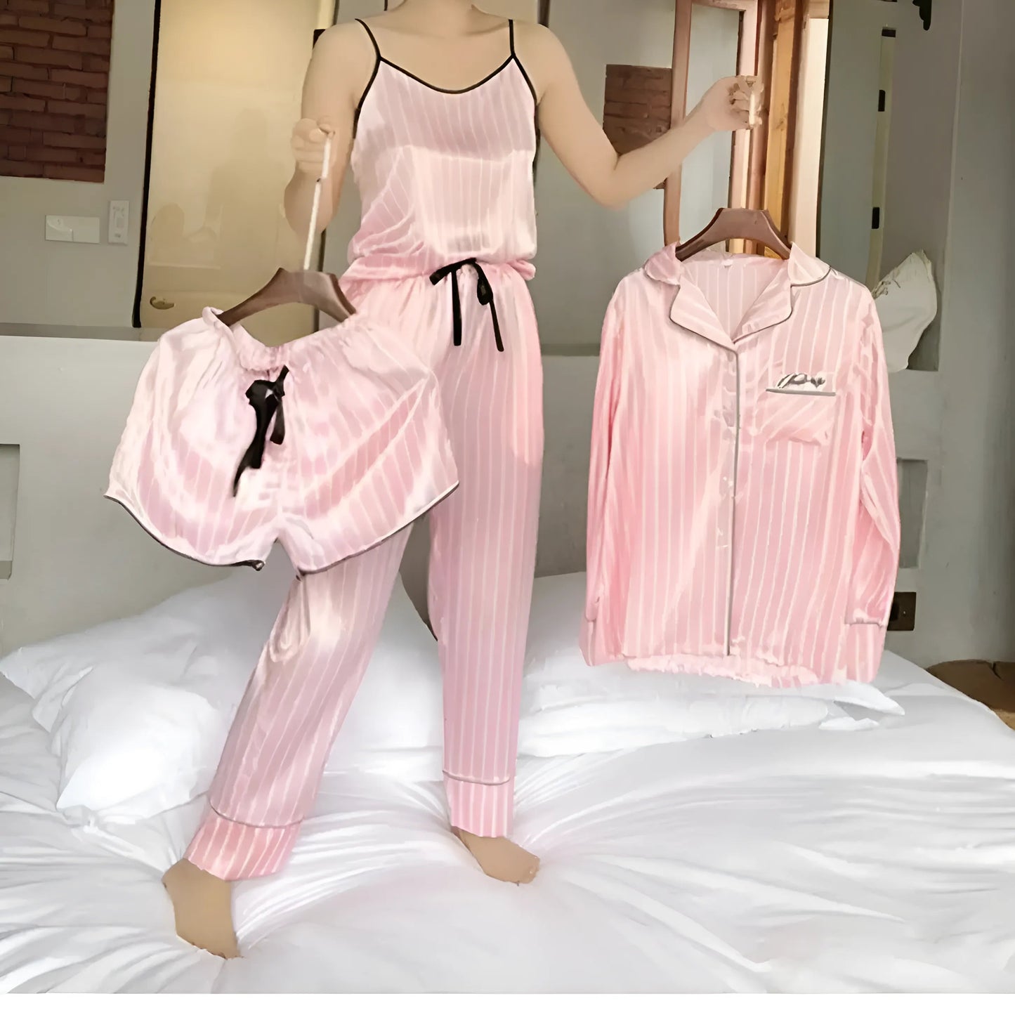 Six-Piece Striped Bedding Set