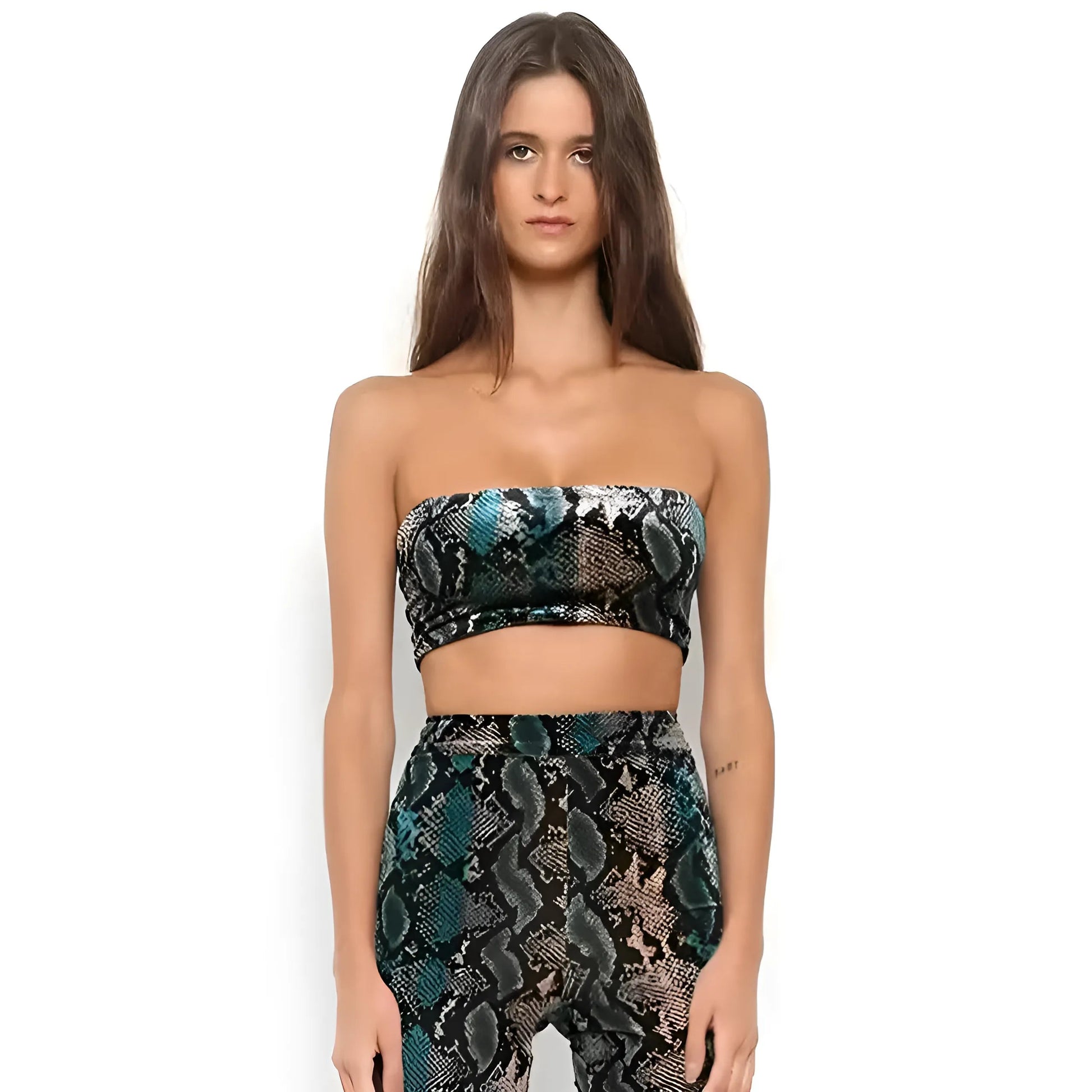 Snake Print Bandeau Bra