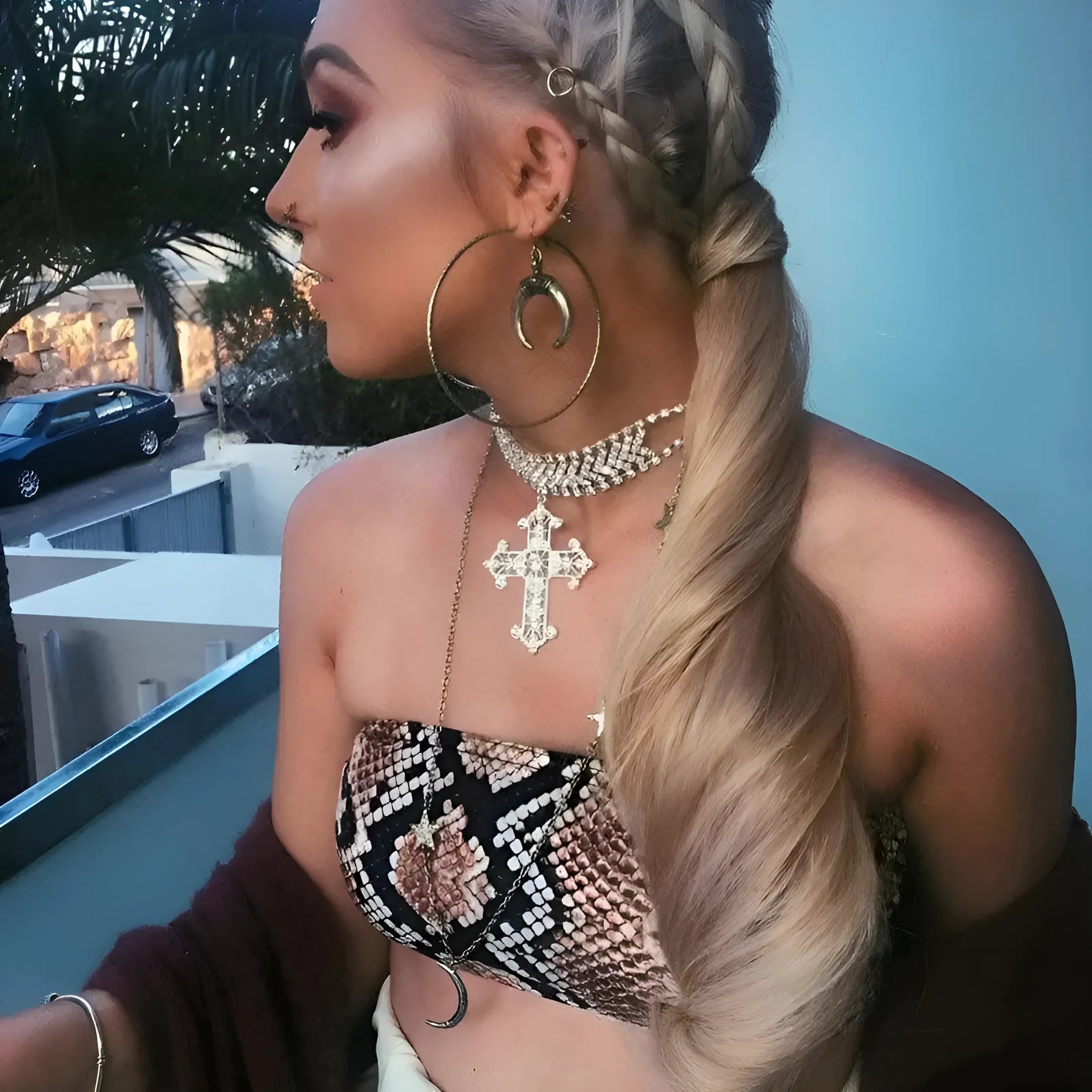 Snake Print Bandeau Bra