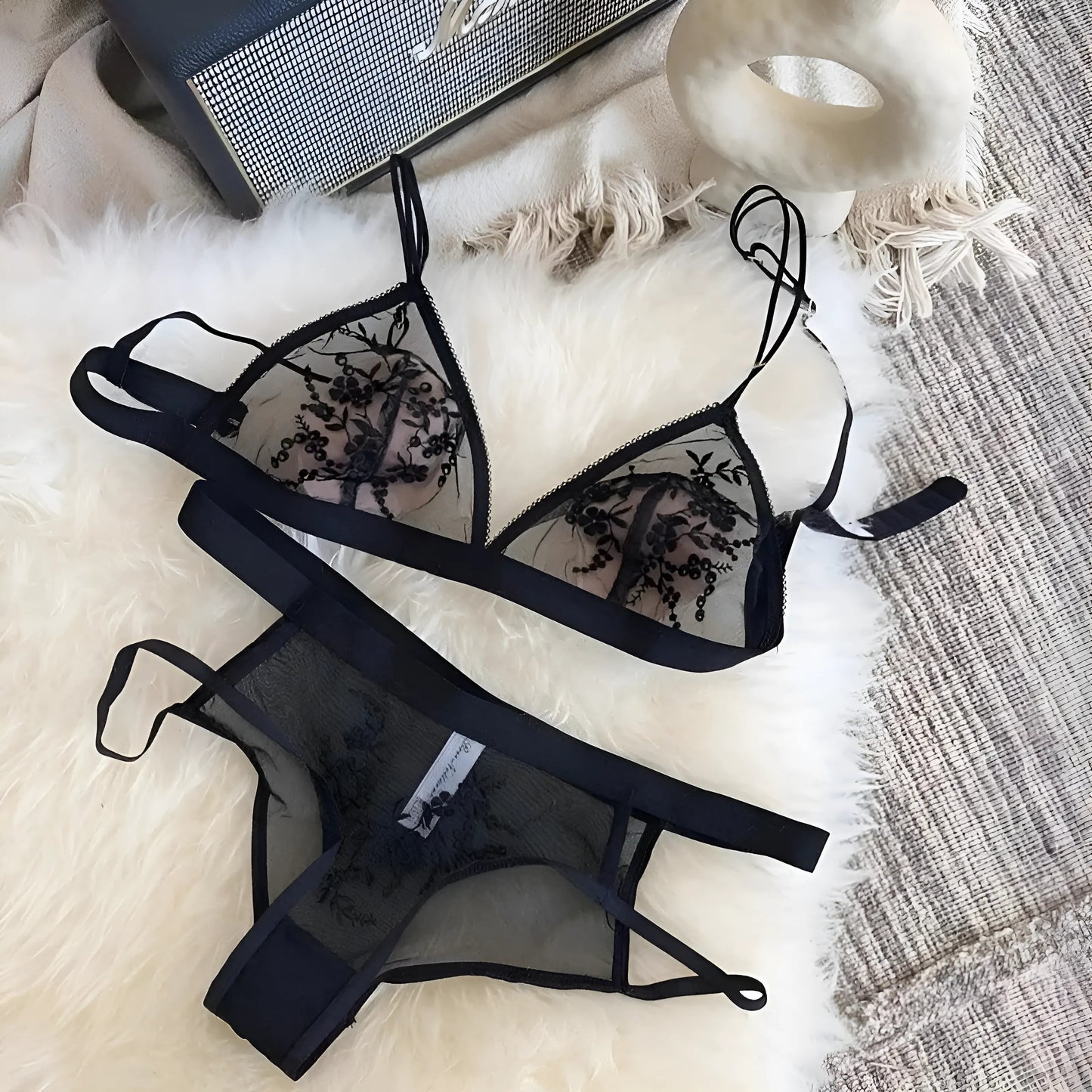 Transparent Lace Lingerie Set