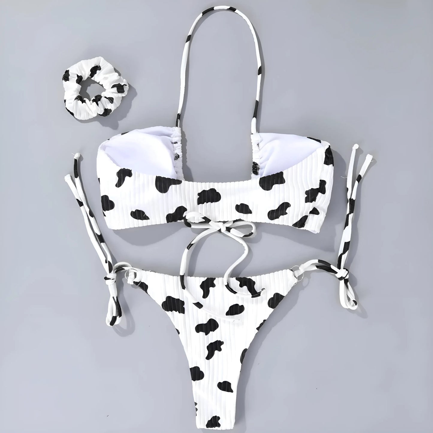 Two-Piece Cow Print Swimsuit